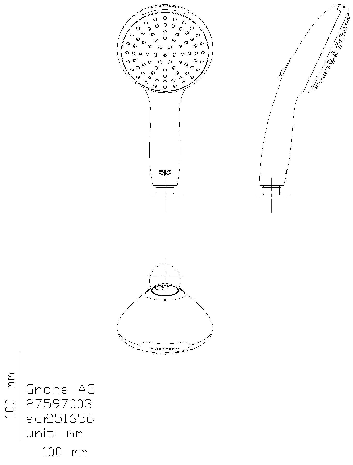 GROHE Handbrause Tempesta 110 27597_3 2 Strahlarten 5,6 l/min chrom
