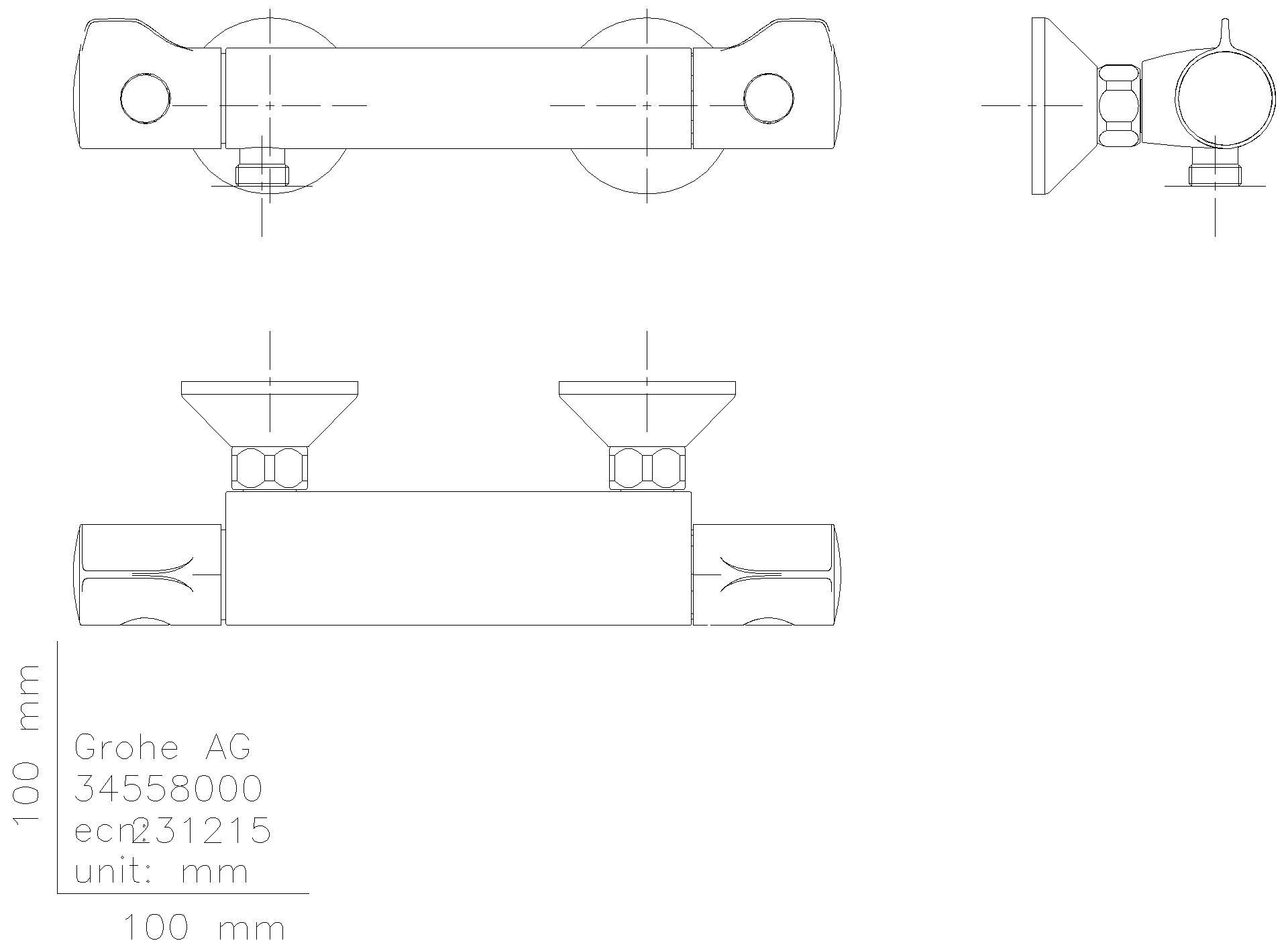 GROHE THM-Brausebatterie Grohtherm 800 102202 Wandm. eigensicher matt black