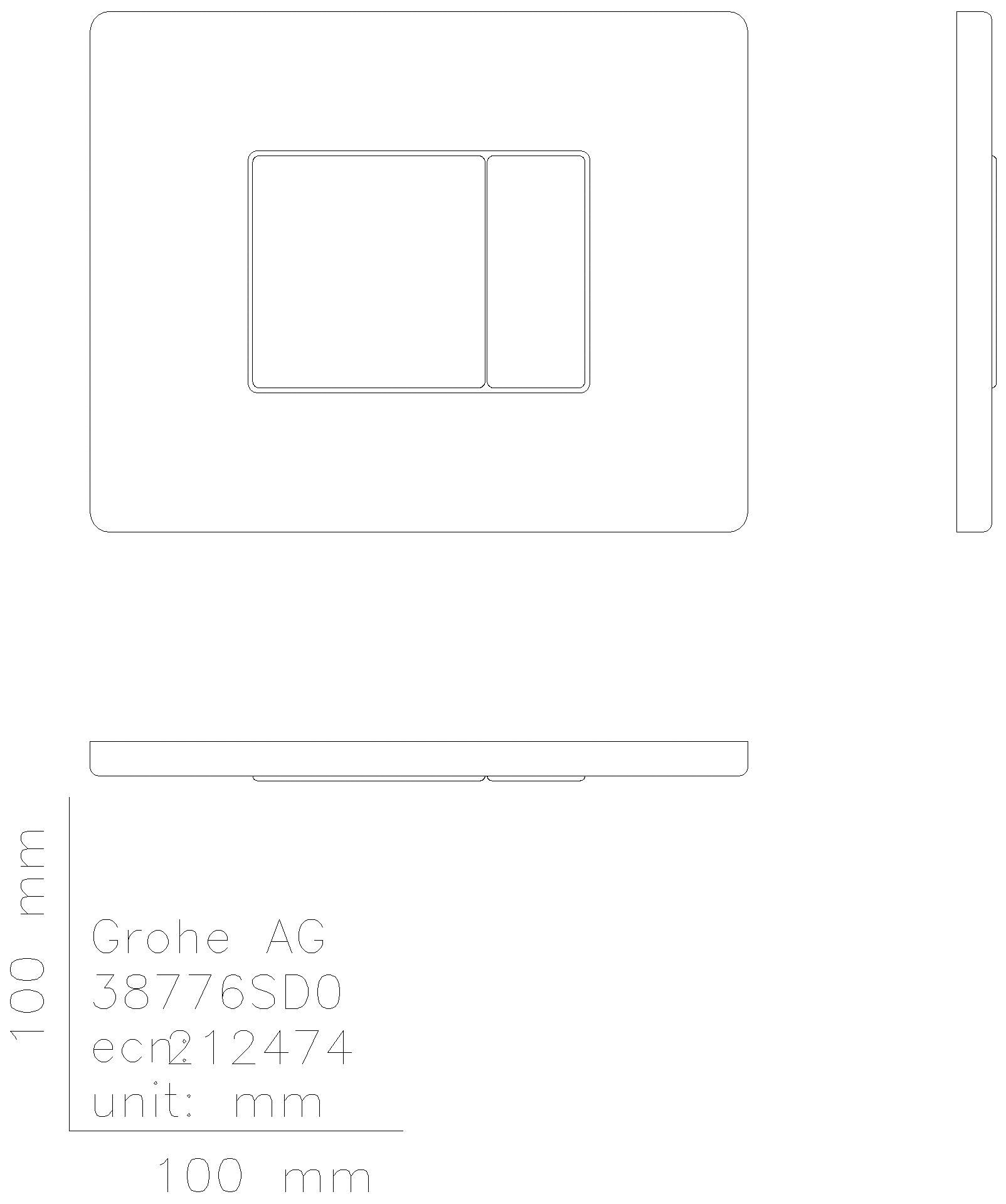 GROHE WC-Betätigung Skate Cosmopolitan 38776 waagerechte Montage edelstahl