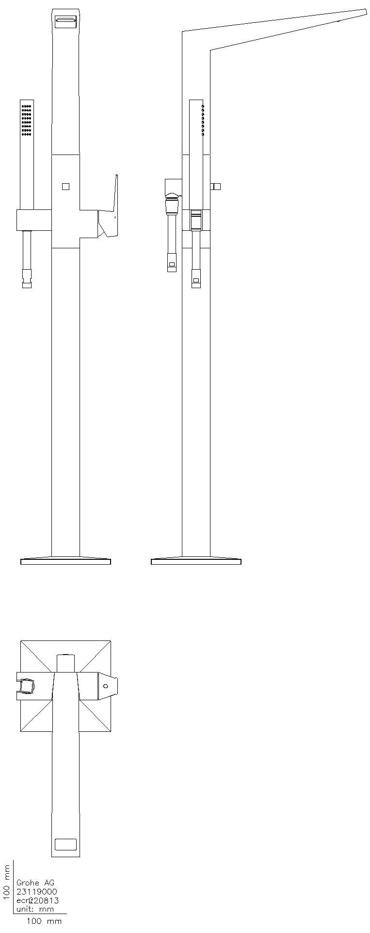GROHE EH-Wannenbatterie Allure Brilliant 24348 FMS Bodenmontage supersteel