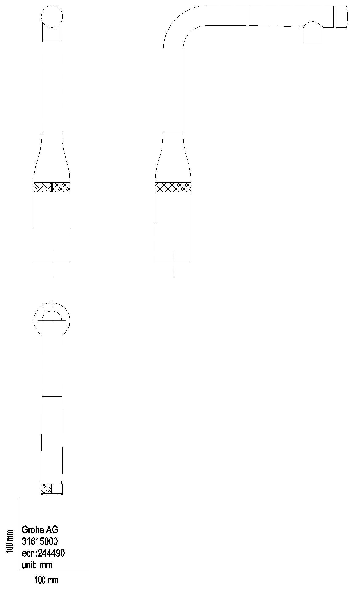 GROHE - GROHE SPT-Batterie Essence Smart Control 31615 L-Ausl. azb. Spülbrause supersteel