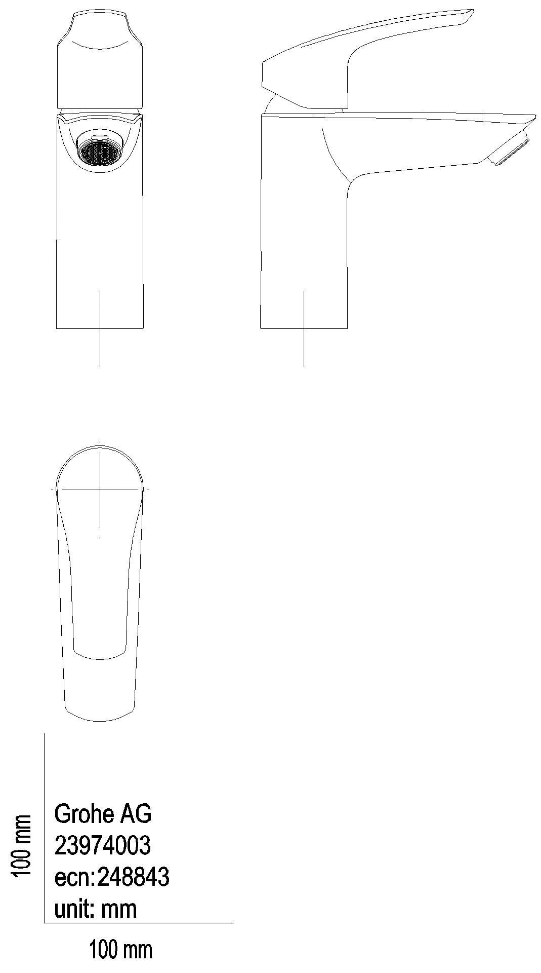 GROHE - GROHE EH-WT-Batterie Eurosmart 23974_3 S-Size MST kalt 3,5l/min gl.Körper chrom