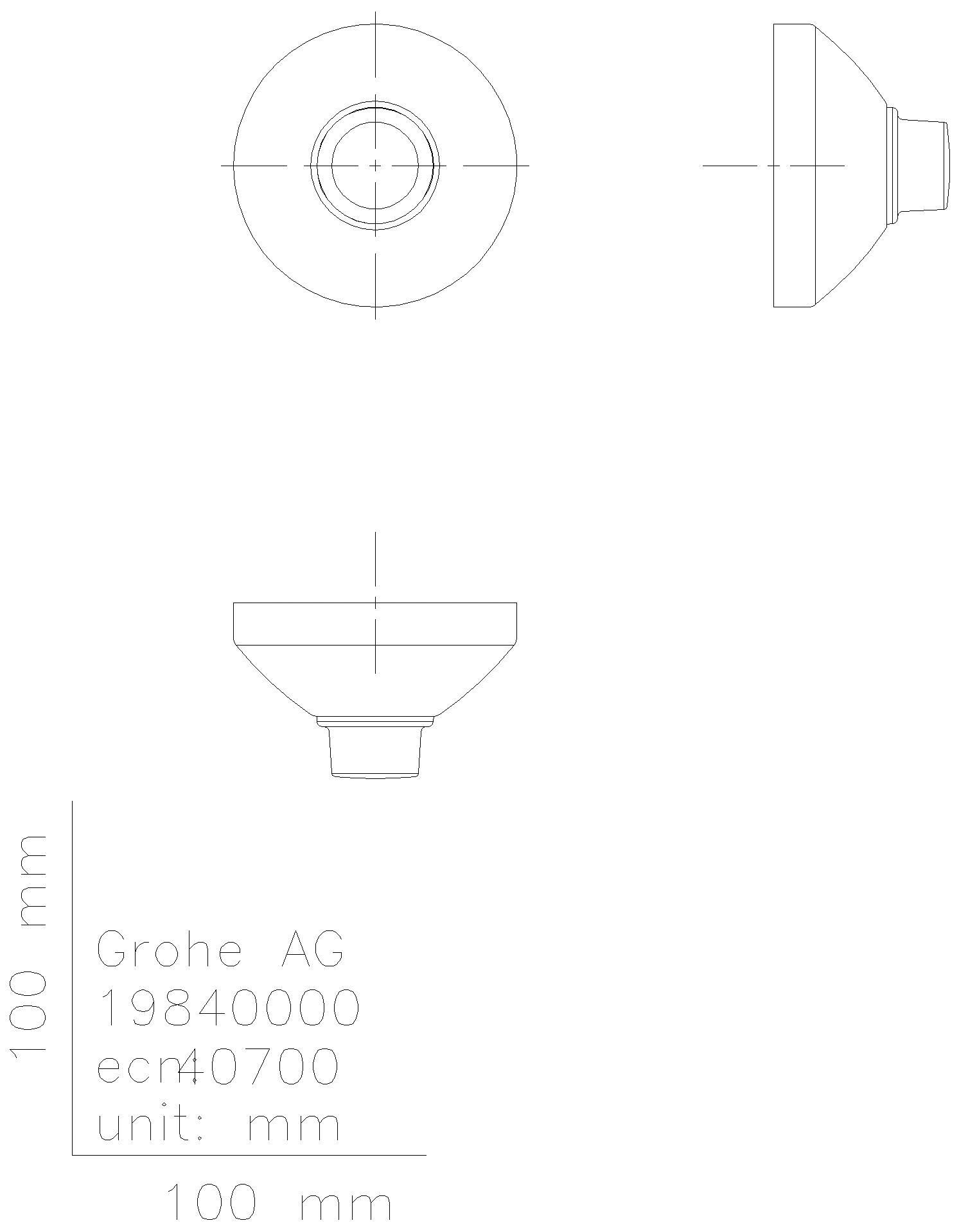 GROHE - GROHE UP-Ventil-Oberbau 19840 20-80mm Steckschlüssel chrom