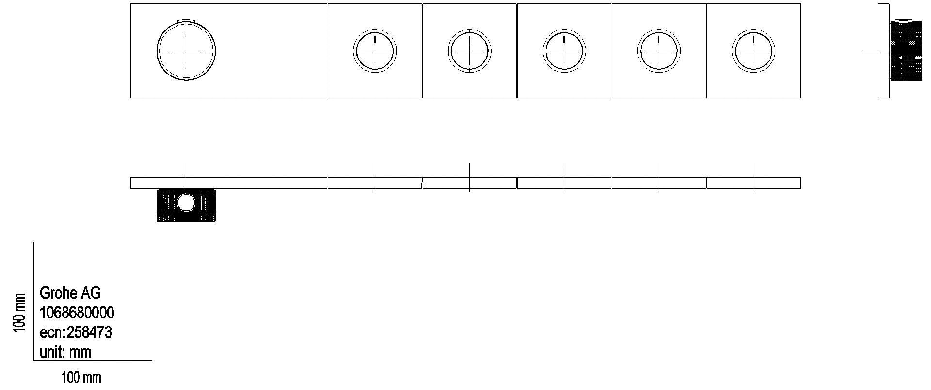 GROHE UP-Thermostat Grohtherm Aqua Tiles 106868 FMS 5 ASV chrom