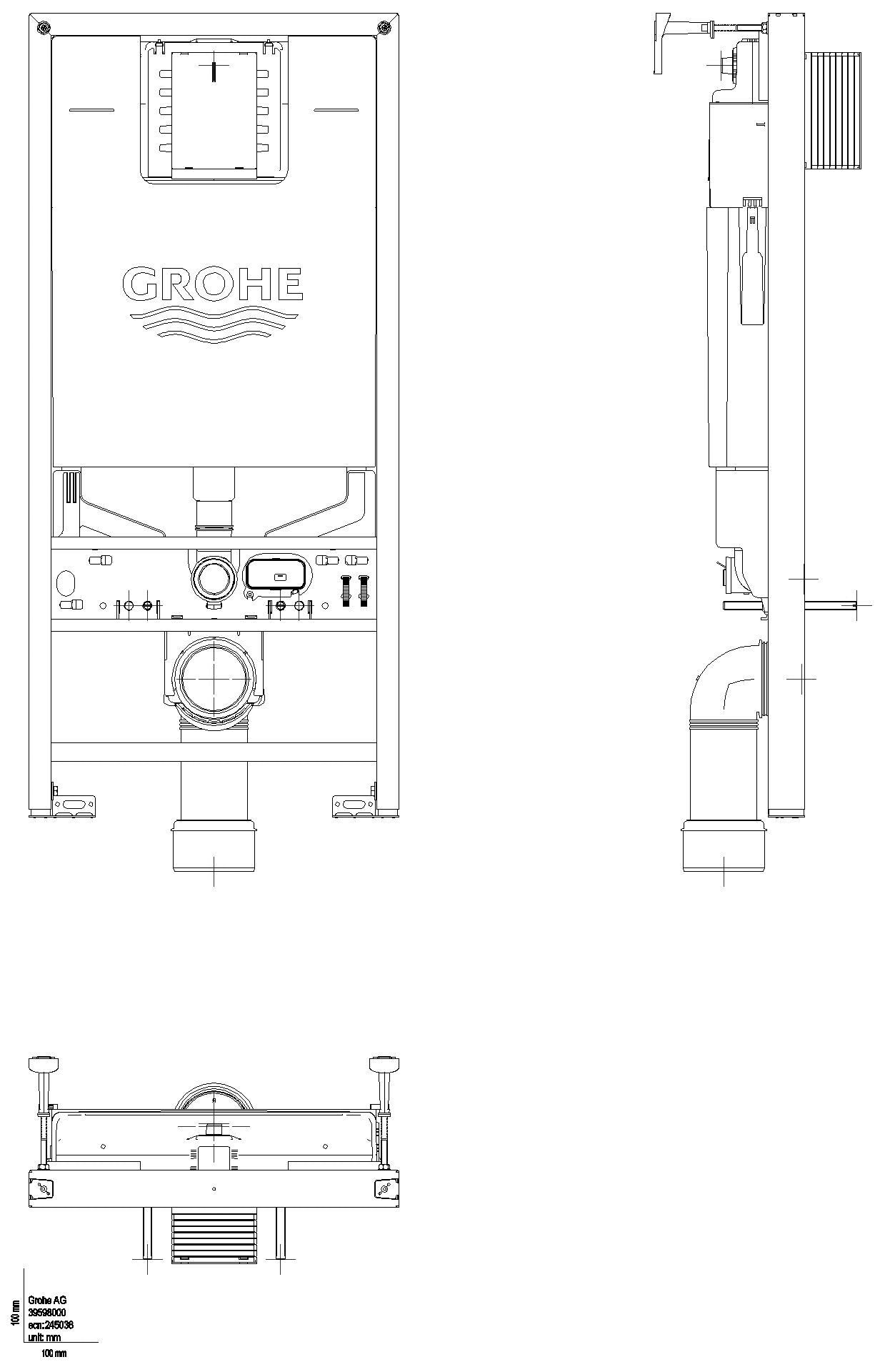 GROHE 3-in-1 Set Rapid SLX 39598 für WC mit Schallschutzset / Wandwinkeln