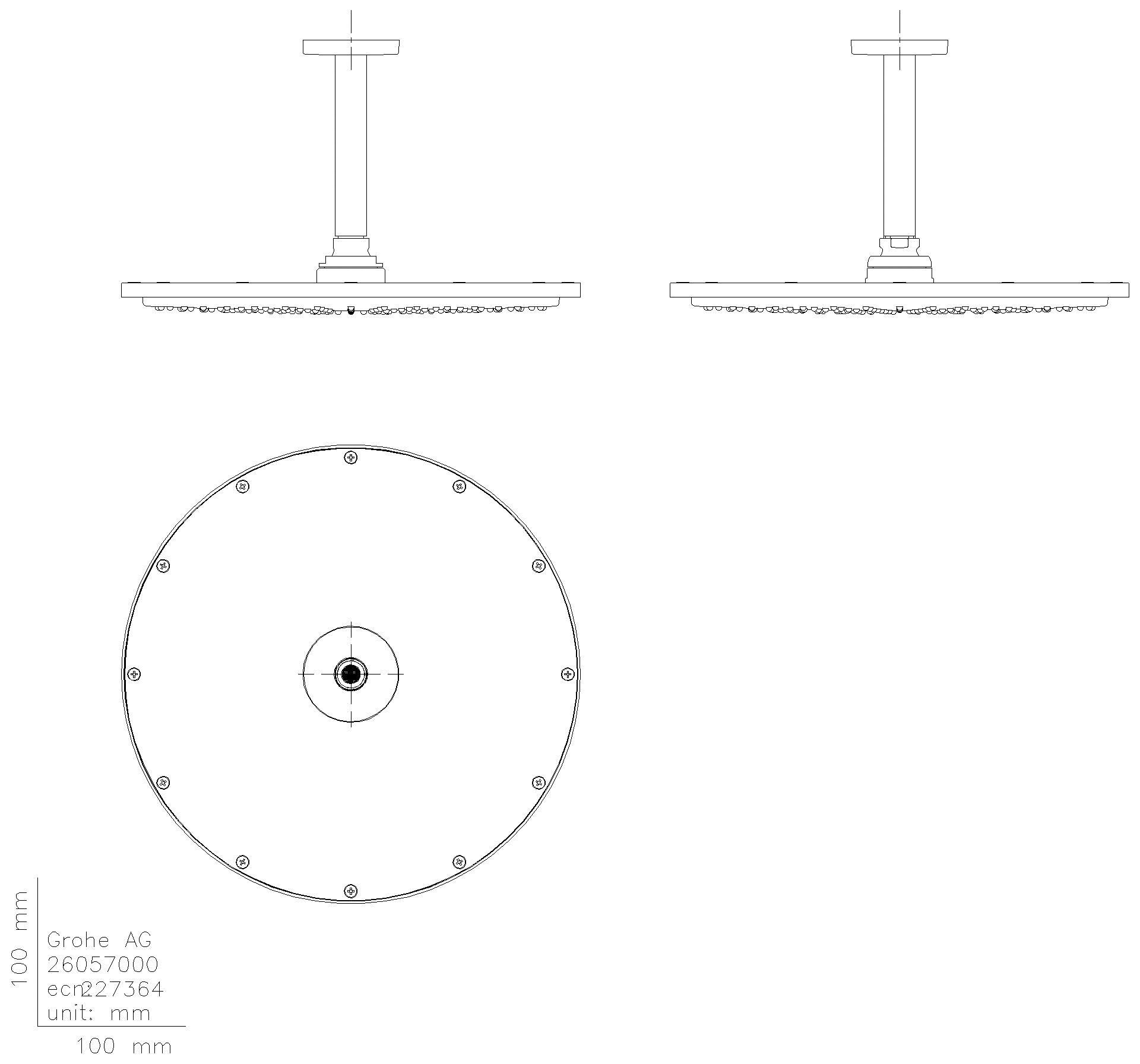 GROHE Kopfbrauseset Rainshower C 310 26067 D.-auslass 142mm 8l cool sunrise