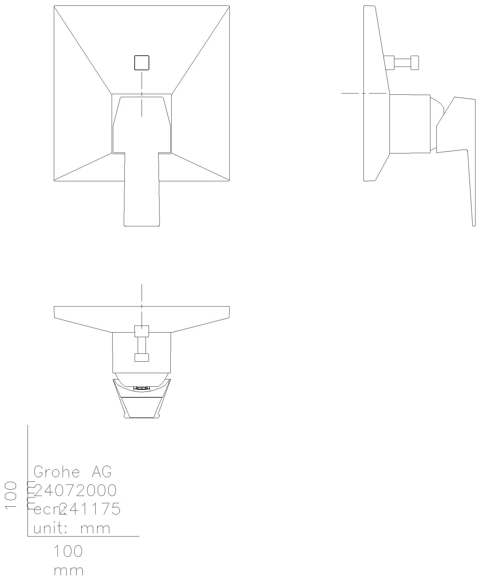 GROHE EH-Wannenbatterie Allure Brilliant 24279 FMS für 35604 hard graphite geb.