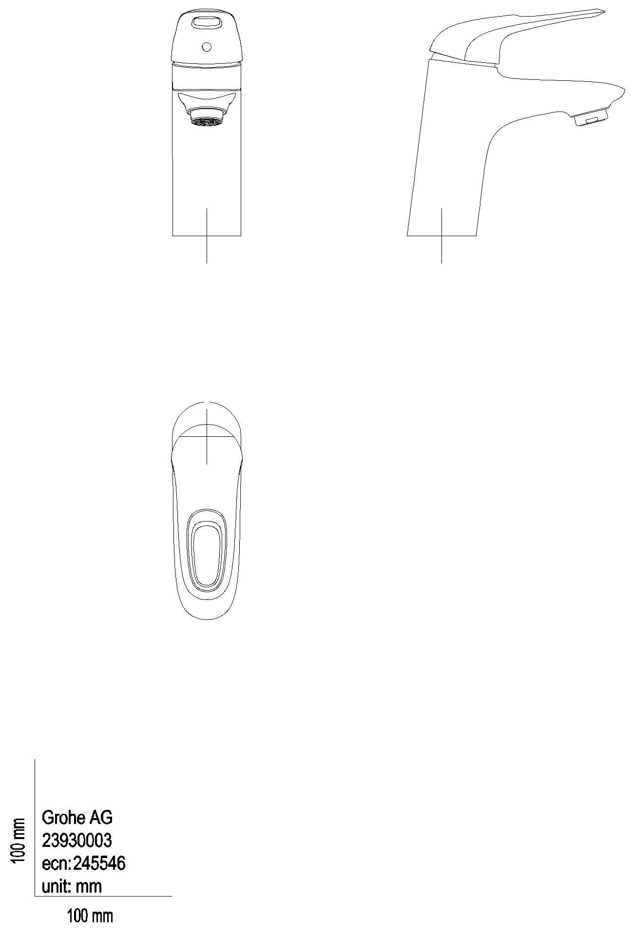 GROHE EH-WT-Batt. Eurostyle 23930_3 S-Size MST kalt PO Abl.grt. H.o. chrom