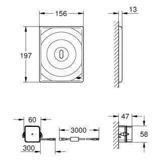 GROHE Tectron Surf IR-Elektronik Wandeinbau für WC-Spülk. GROHE - GROHE Tectron Surf IR-Elektronik Wandeinbau für WC-Spülk. (HAN: 38699001)