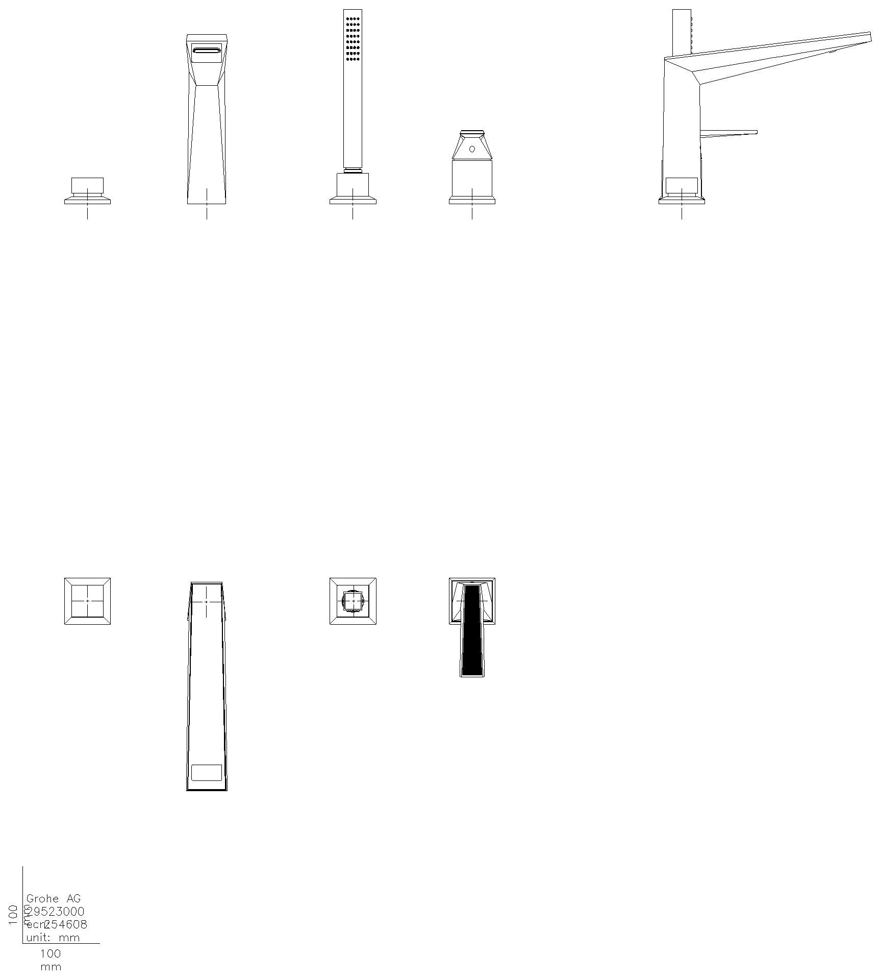 GROHE 4L-Wannenkomb. Allure Brilliant PC 29523 Griff Rändelstruktur chrom