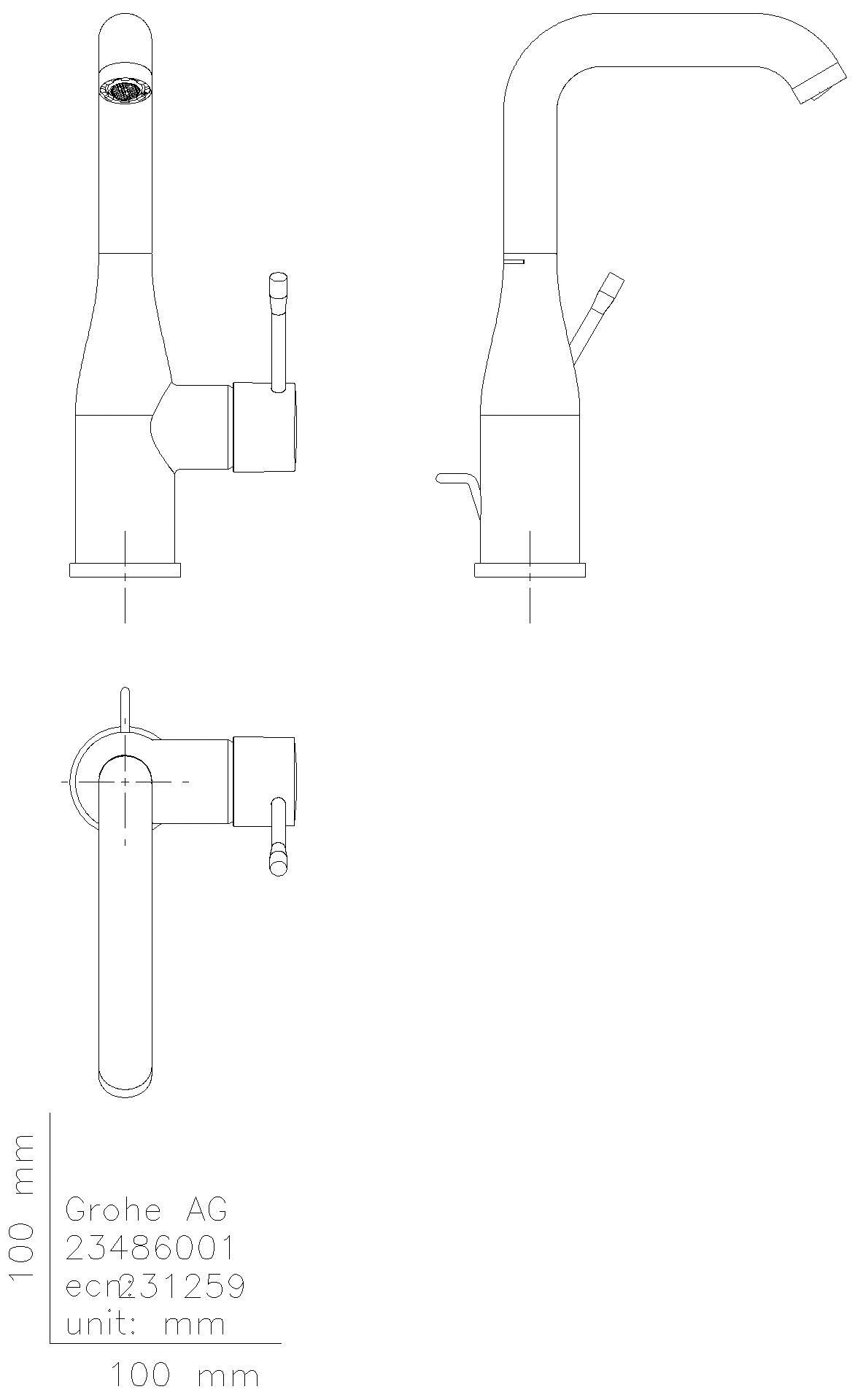 GROHE - GROHE EH-WT-Batterie Essence 24174_1 L-Size U-Auslauf cool sunrise