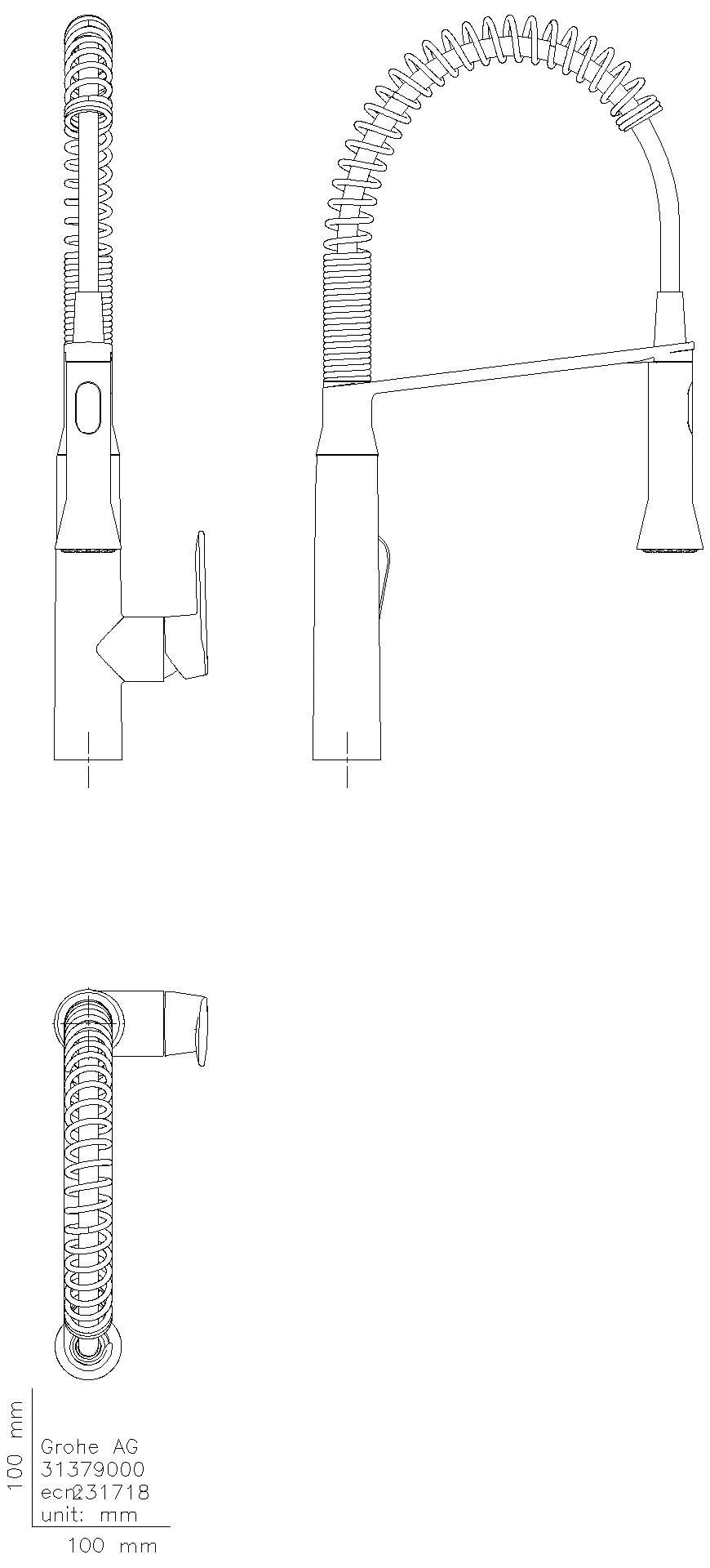 GROHE - GROHE EH-SPT-Batterie K7 Medium 31379 mit Profibrause supersteel