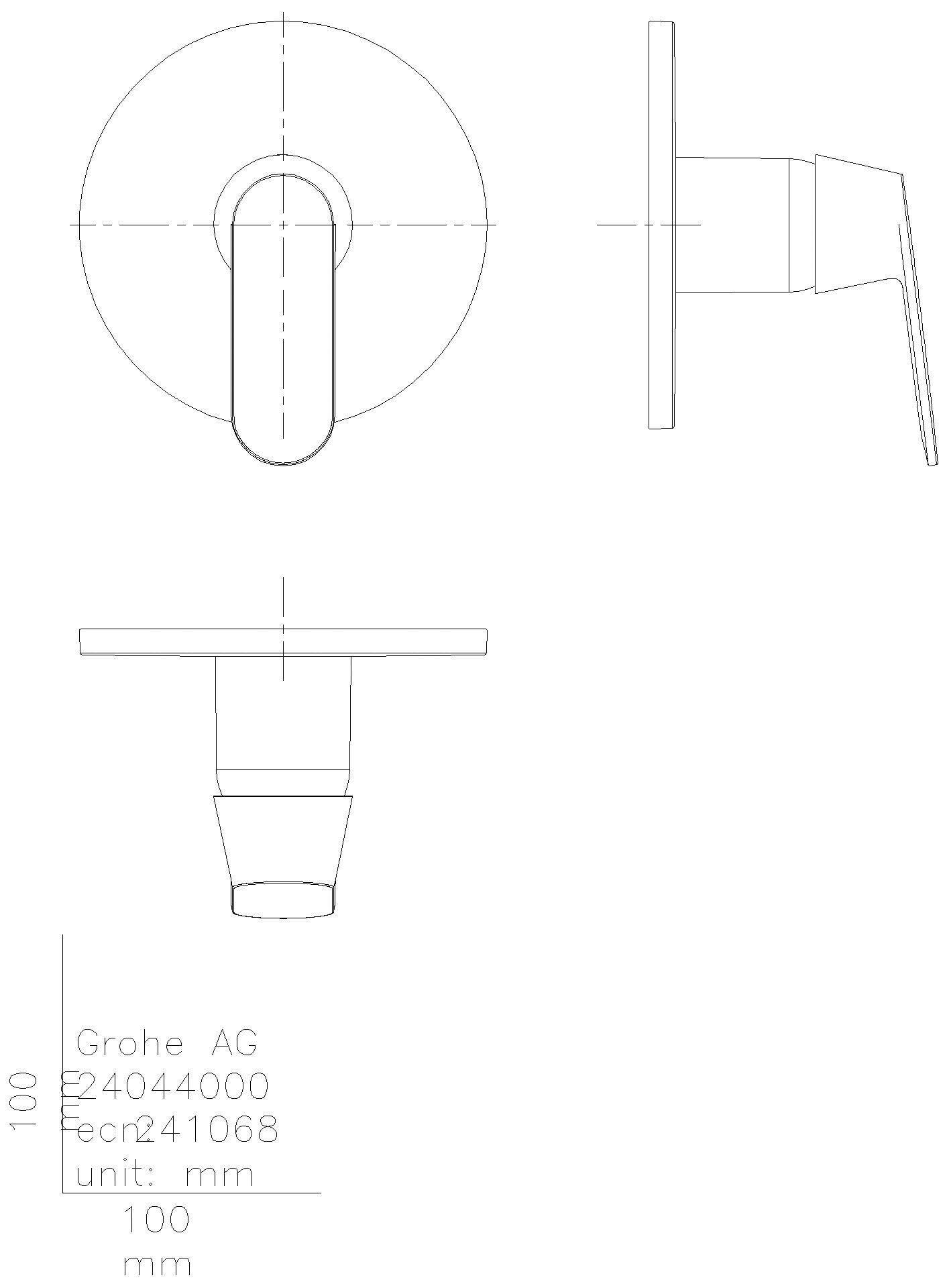 GROHE EH-Brausebatterie Eurosmart C 24044 FMS für Rapido SmartBox chrom