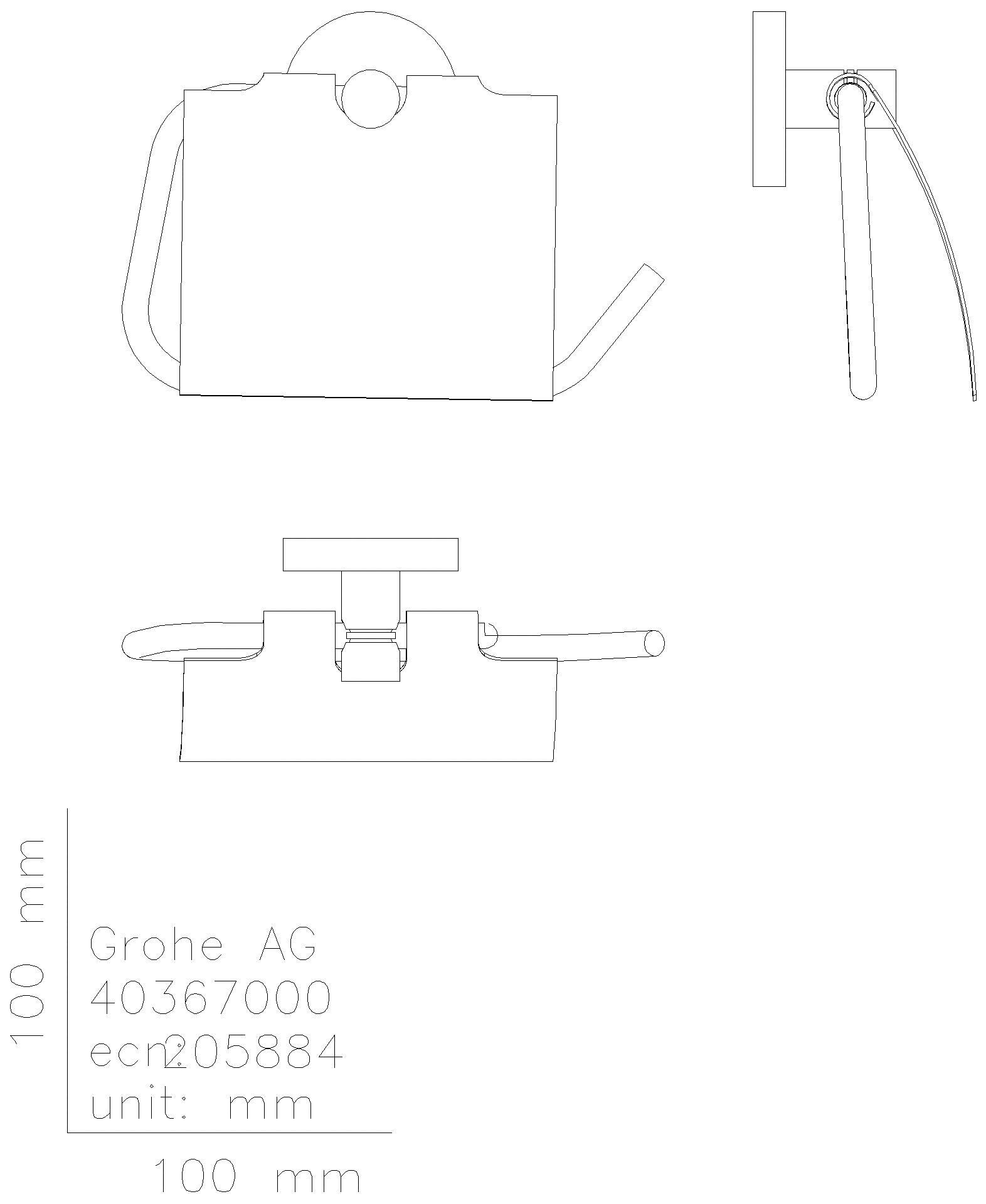 GROHE - GROHE WC-Papierhalter Essentials 40367_1 mit Deckel cool sunrise gebürstet