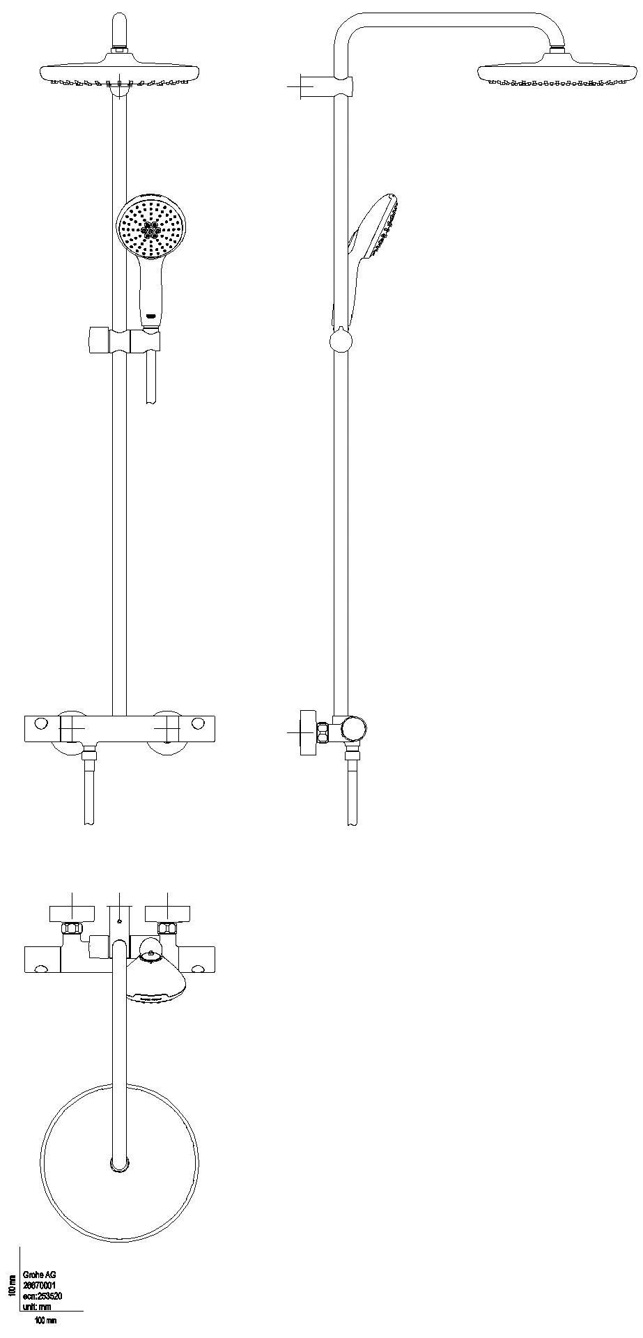 GROHE Duschsystem Tempesta 250 26670_1 Brause-THM KB Tempesta 250 chrom