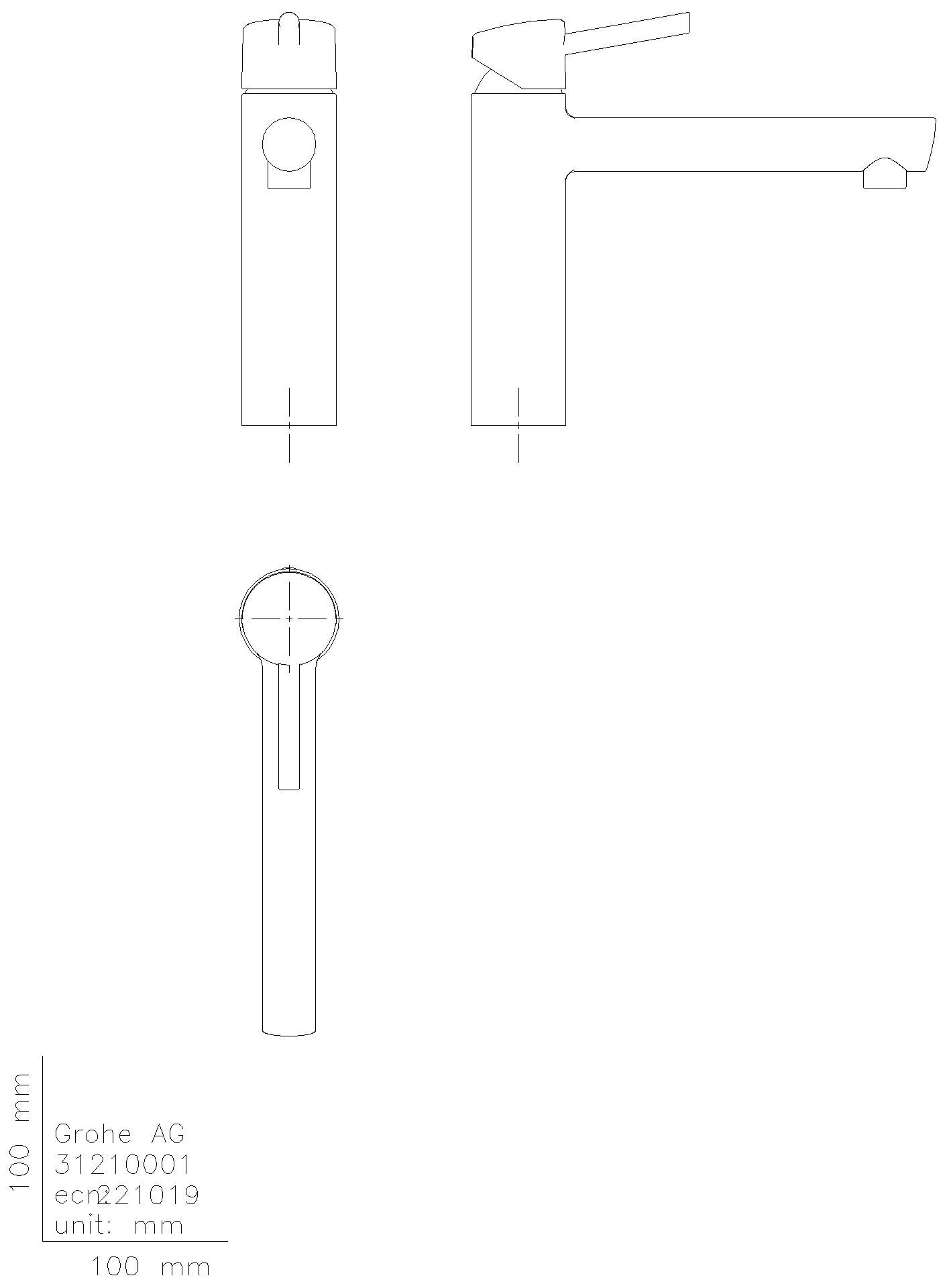 GROHE - GROHE EH-SPT-Batterie Concetto 31210_1 mittelh. Ausl. Vor-Fenster-Montage chrom