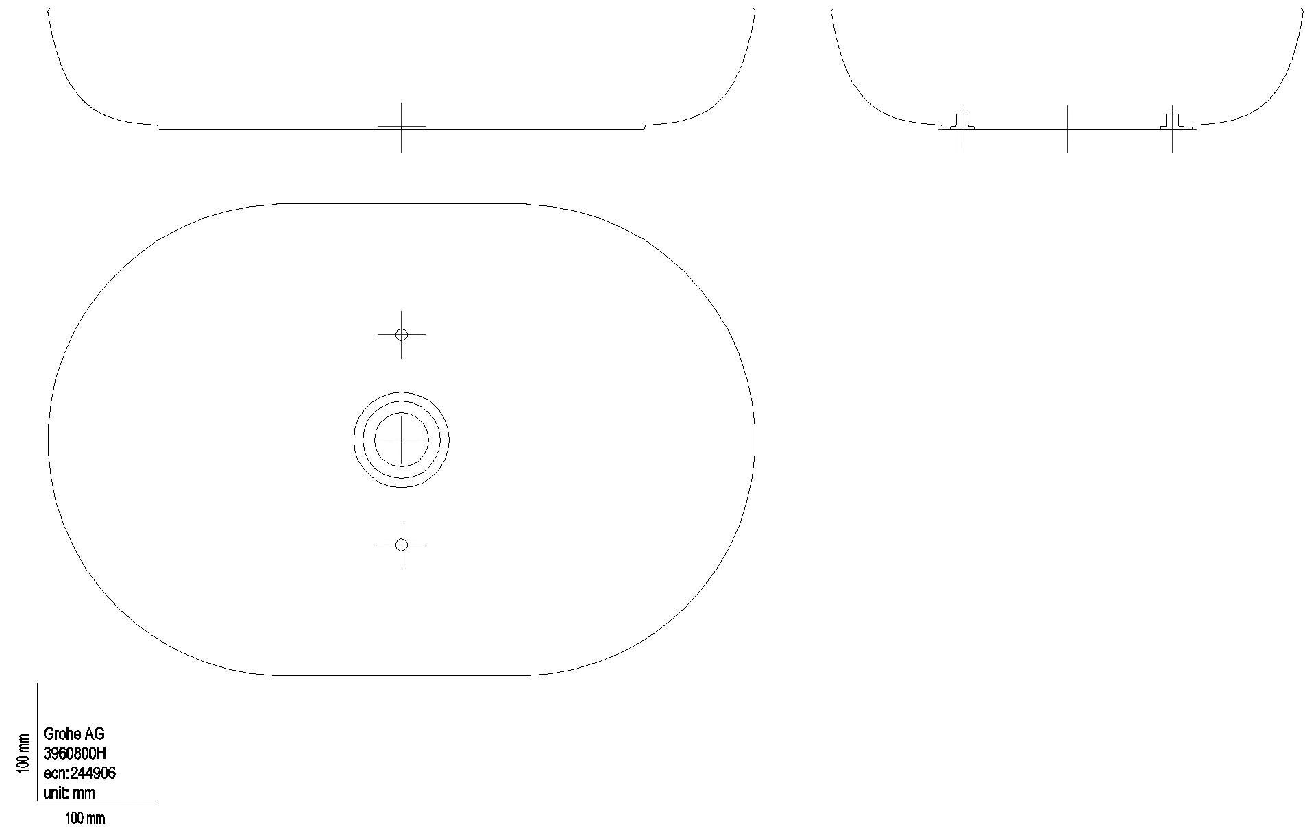 GROHE Aufsatzschale Essence Keramik 39608 600x400 mm PureGuard alpinweiß