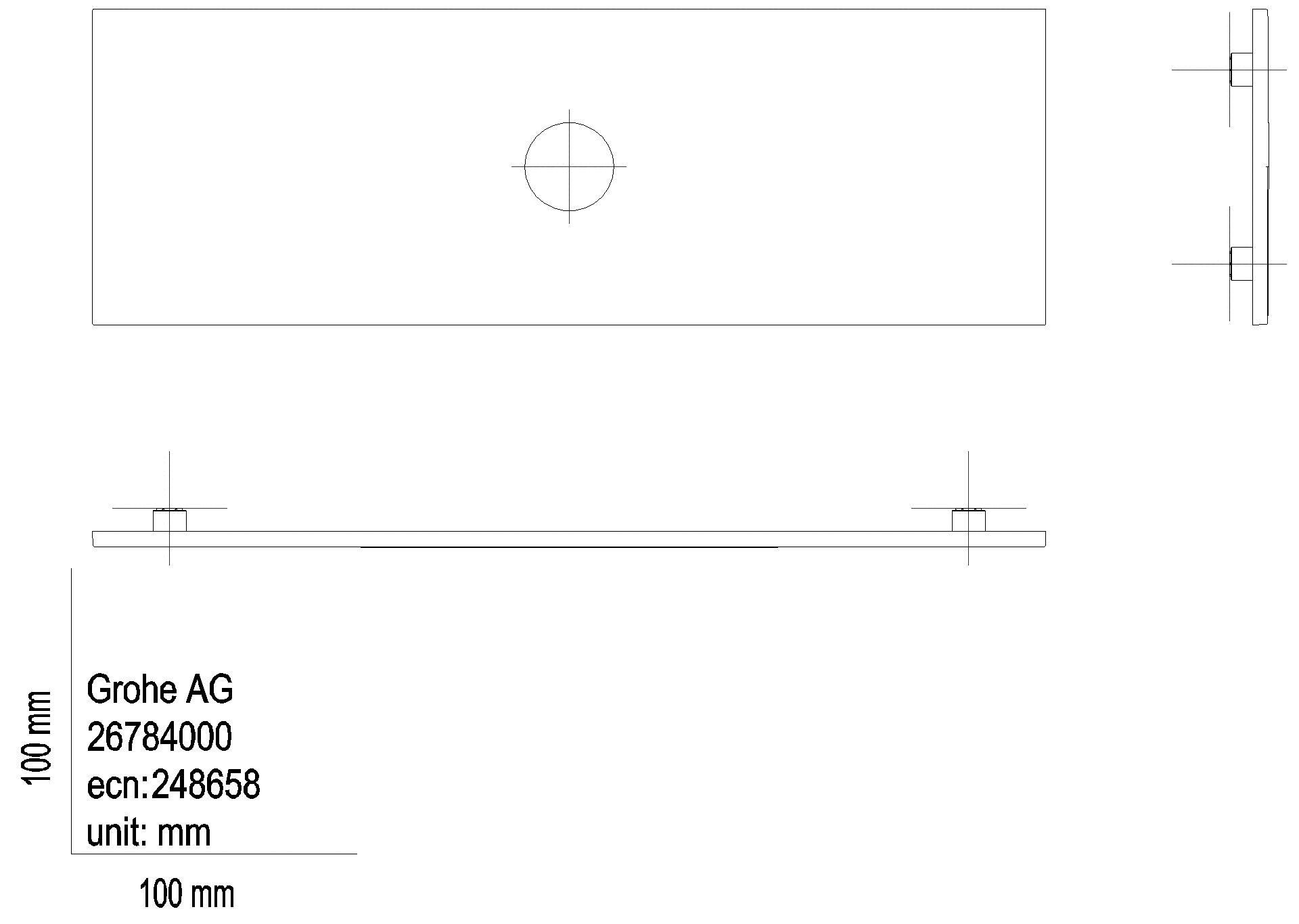 GROHE Abdeckung Rainshower Aqua 26784 für 1 Strahlbildner Deckenbrause chrom