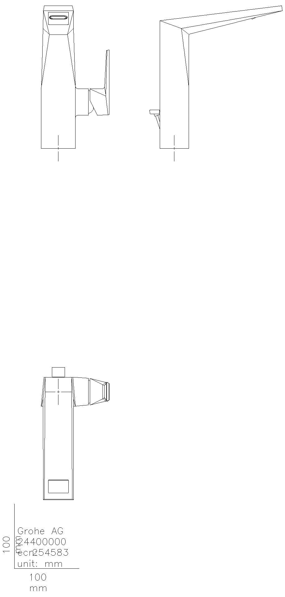 GROHE EH-WT-Batt. Allure Bril. PC 24400 L-Size Griff Rändelstr. hard graph. geb.