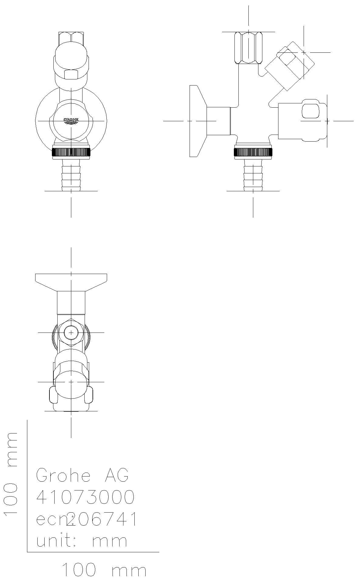 GROHE WAS-Kombieckventil 41073 Design-Gr. DN15 mit Rückflussverh. chrom