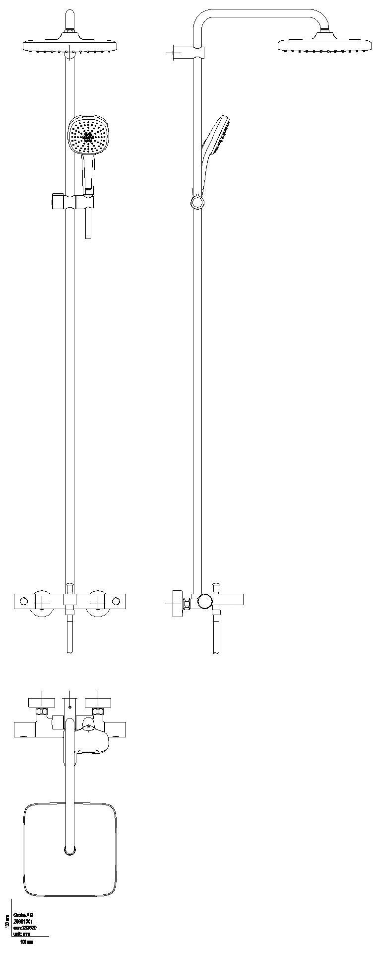 GROHE Duschsystem Tempesta 250 Cube 26691_1 Wannen-THM KB T. 250 Cube chrom