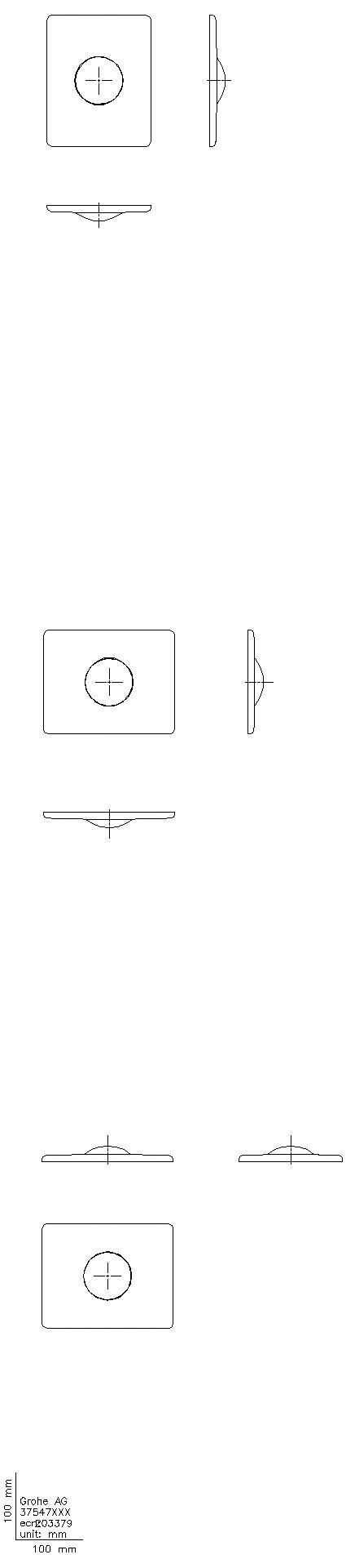 GROHE - GROHE WC-Betätigung Skate 37547 156x197mm mit Druckknopfbetätigung chrom