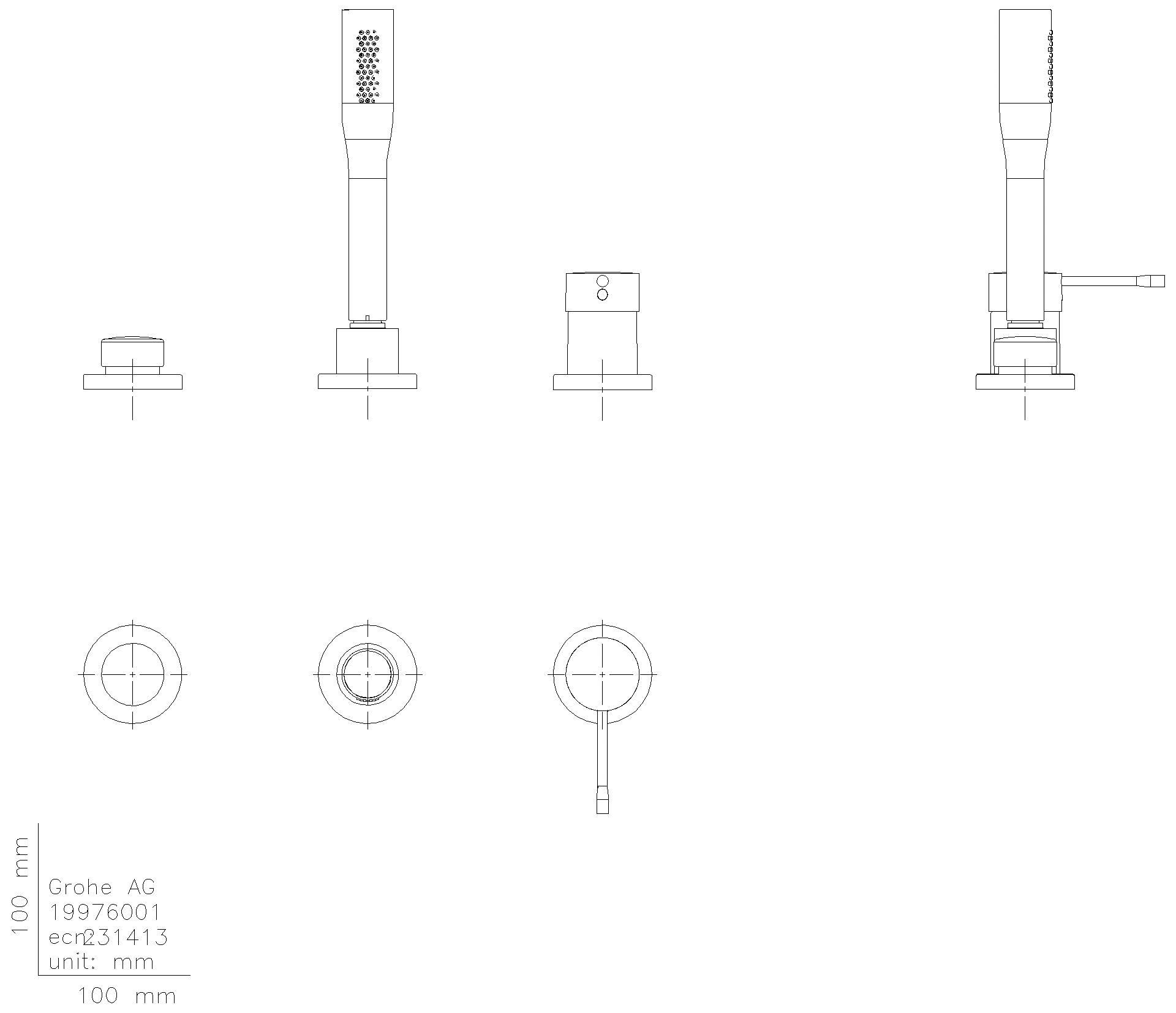GROHE 3-Loch-EH-Wannenkombin. Essence 19976_1 mit Handbrause Euphoria C chrom