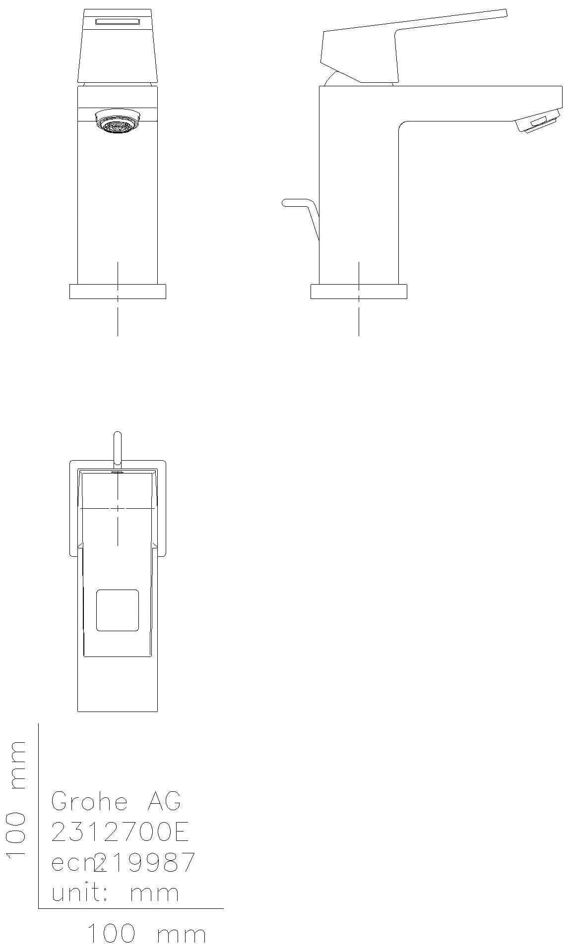 GROHE EH-WT-Batterie Eurocube 23127 EcoJoy hard graphite gebürstet