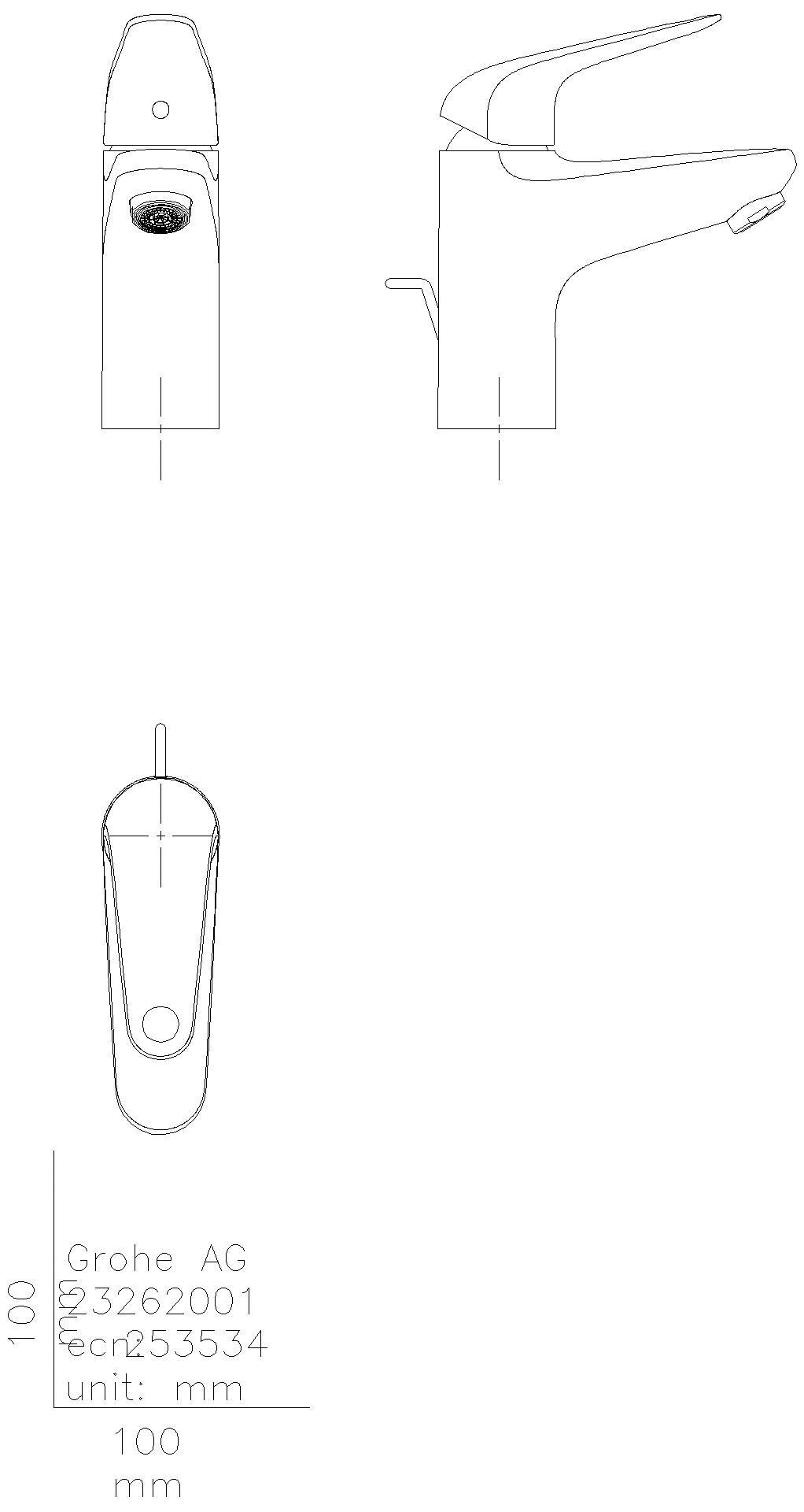 GROHE EH-WT-Batterie Euroeco 23262_1 S-Size Zugstangen-Ablaufgarnitur chrom