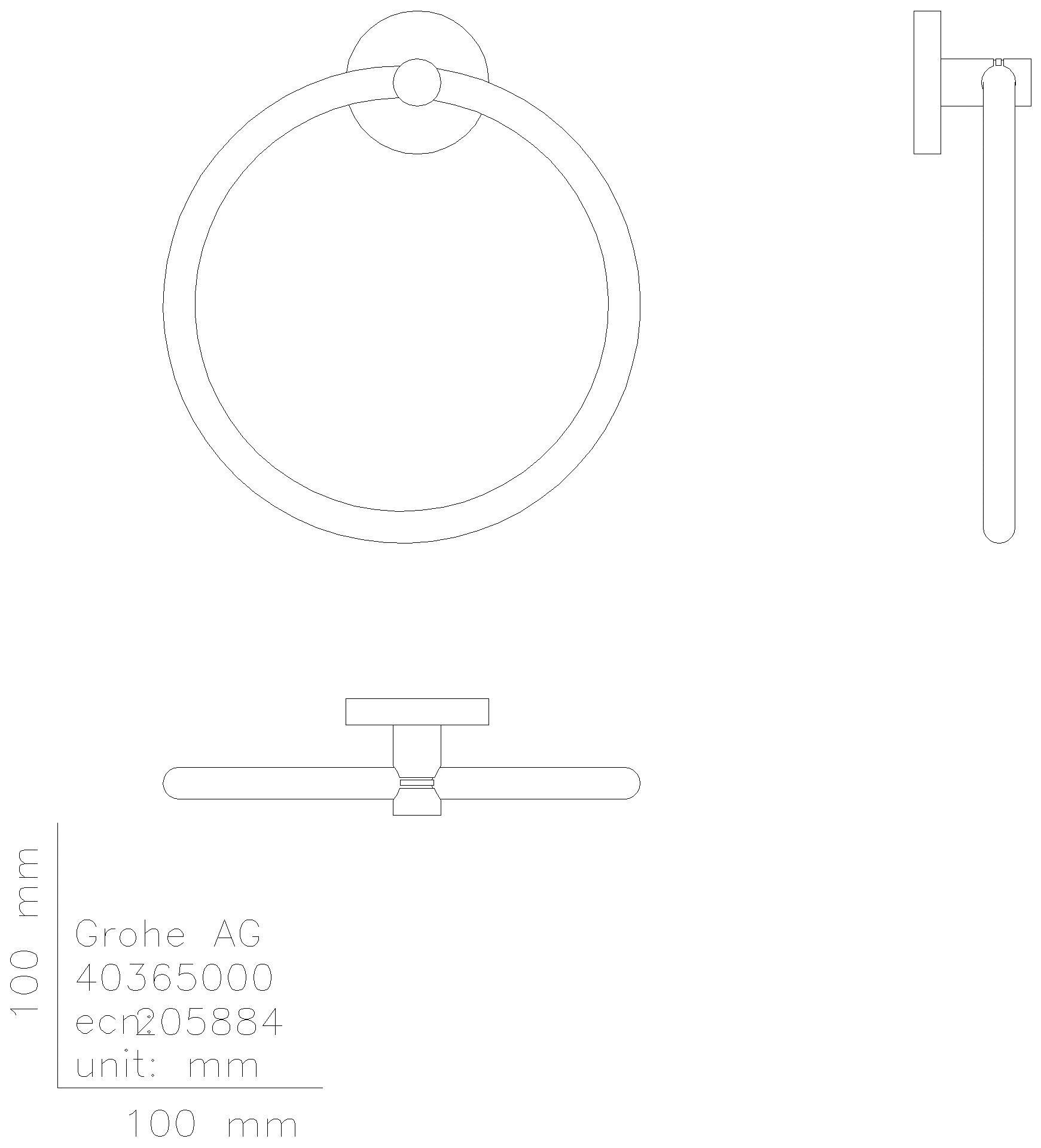 GROHE Handtuchring Essentials 40365_1 hard graphite gebürstet