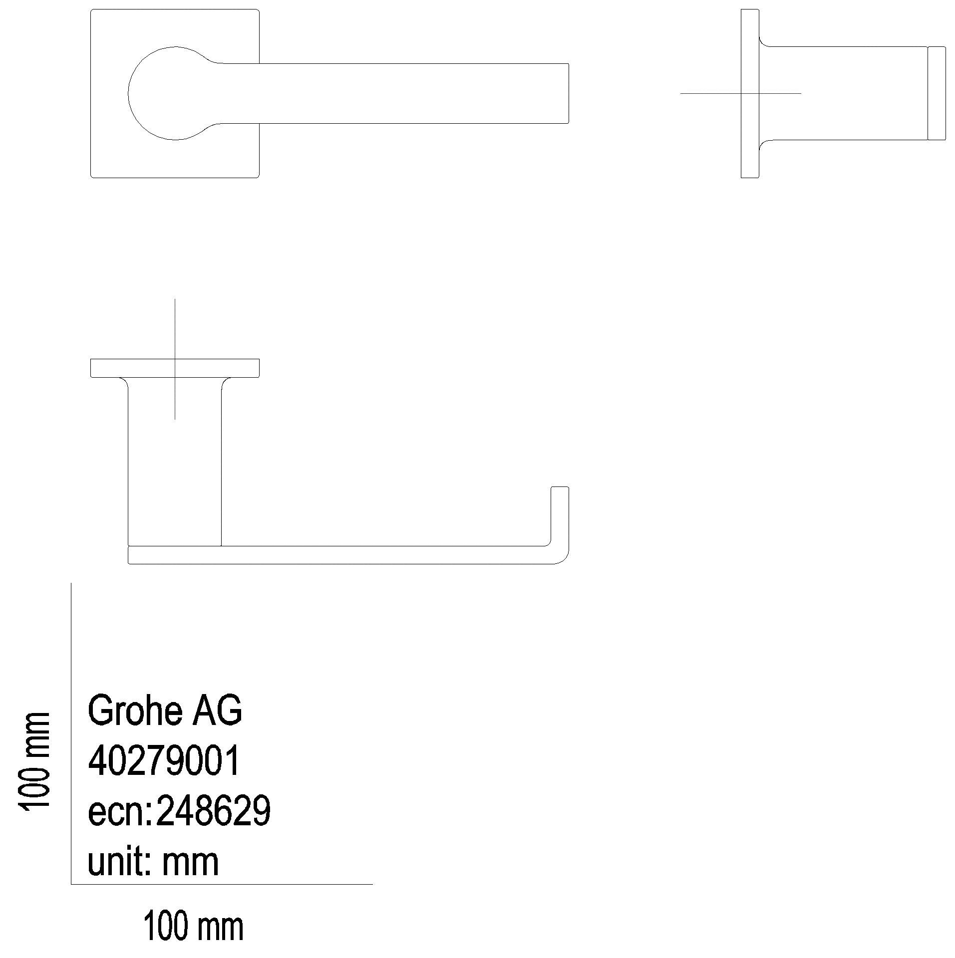 GROHE WC-Papierhalter Allure 40279_1 ohne Deckel hard graphite gebürstet