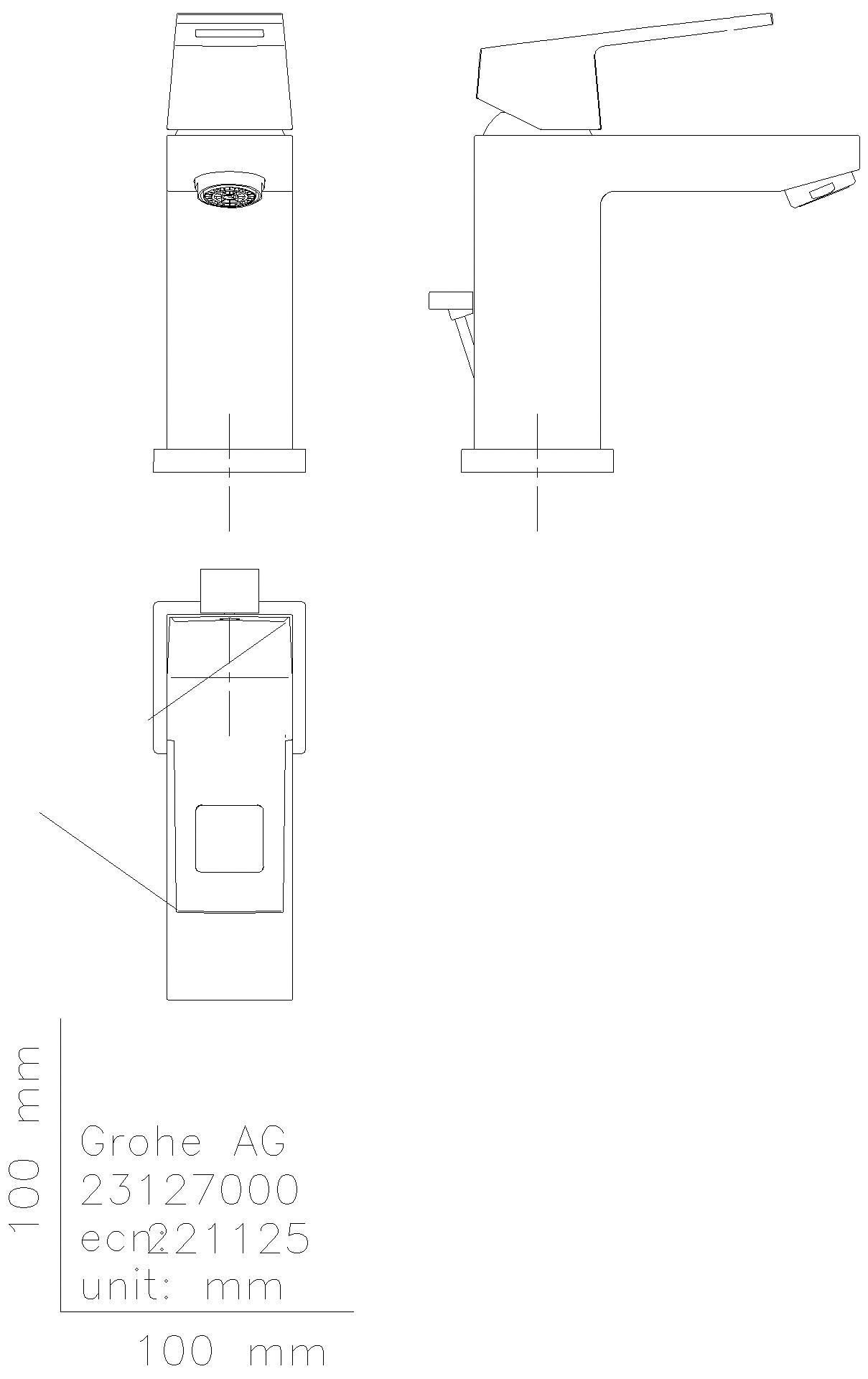GROHE EH-WT-Batterie Eurocube 23127 EcoJoy supersteel