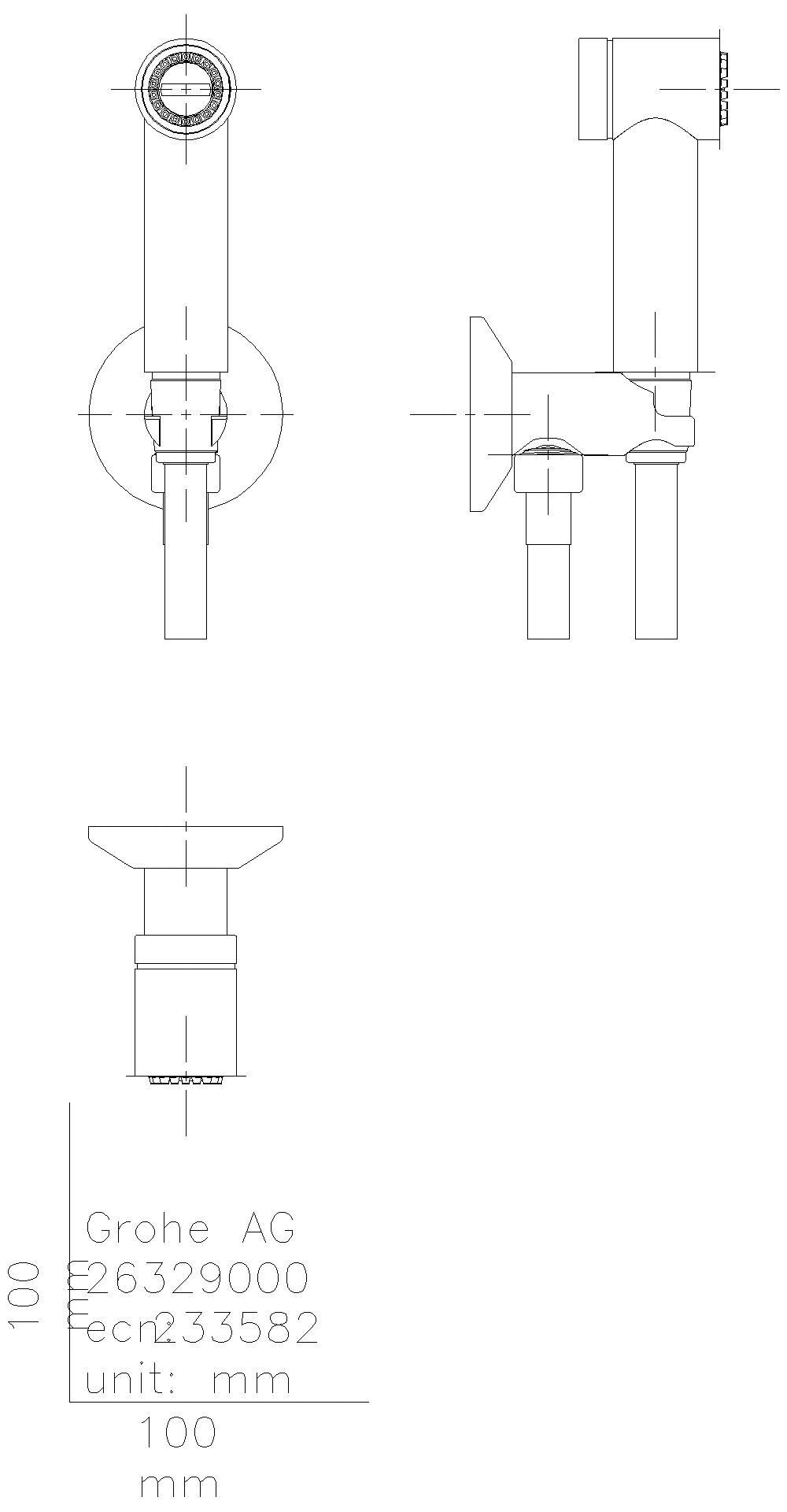 GROHE Wandhalterset Rainshower Aqua 26841 1 Strahl ss. Absperrventil chrom