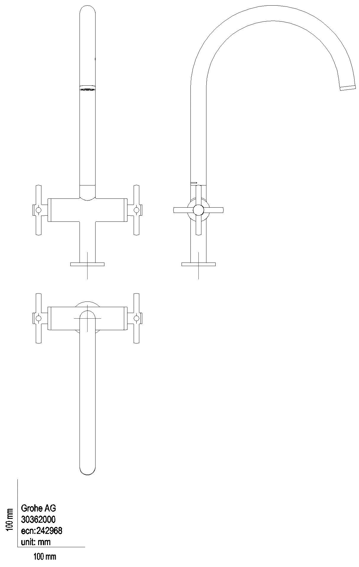 GROHE - GROHE 2-Griff-Spültischbatterie Atrio 30609 C-Auslauf cool sunrise gebürstet