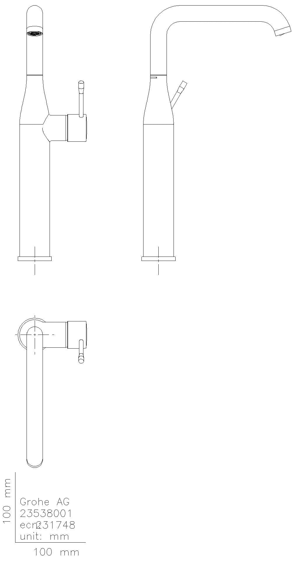 GROHE EH-WT-Batterie Essence 24170_1 für freistehende Waschschüsseln warm sunset