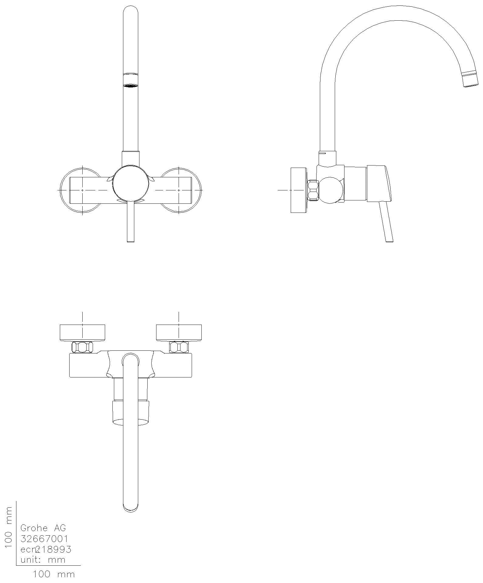 GROHE EH-SPT-Batterie Concetto 32667_1 Wandmontage chrom