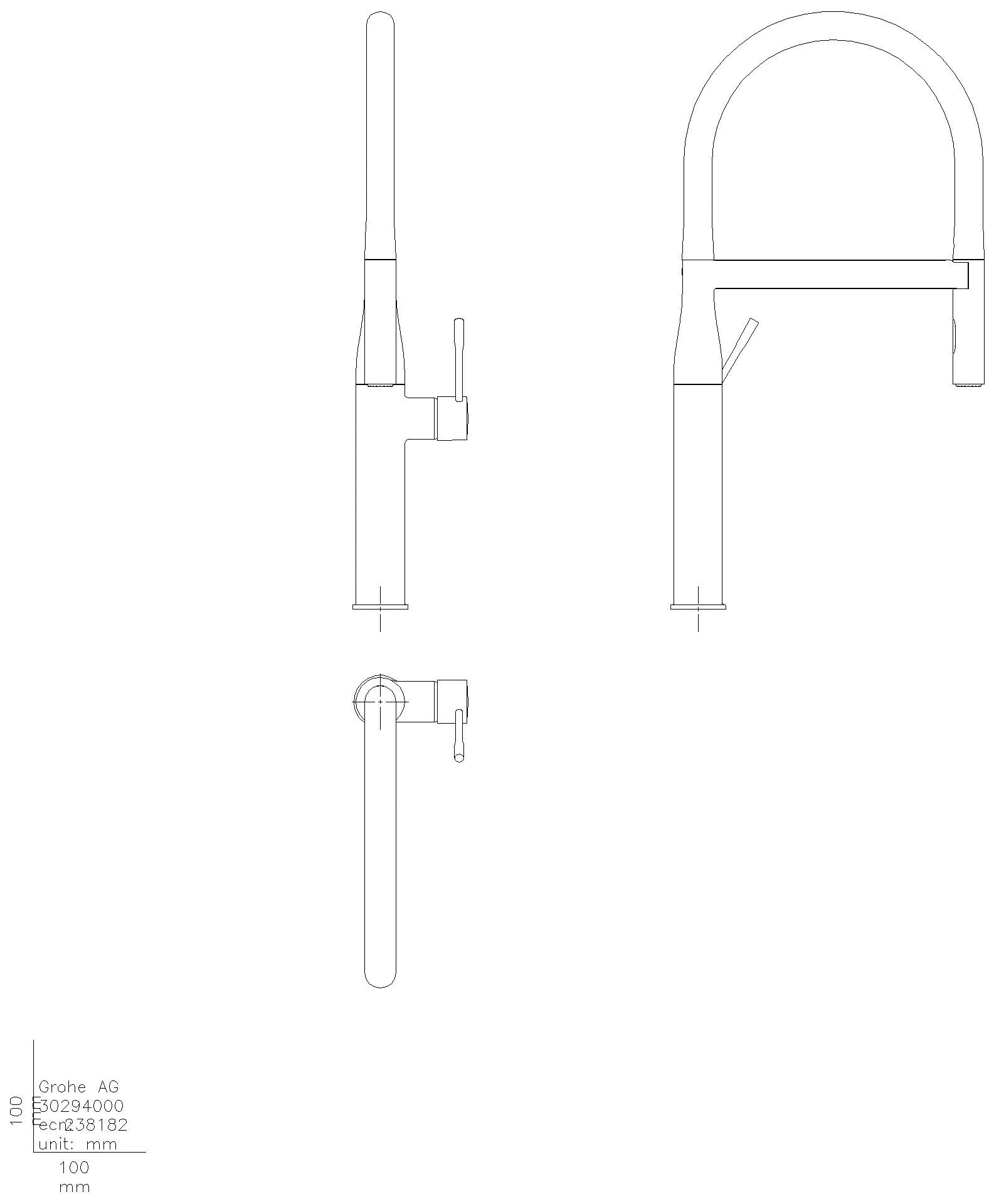 GROHE EH-Spültischbatterie Essence 30503 ausziehbare Profibrause supersteel