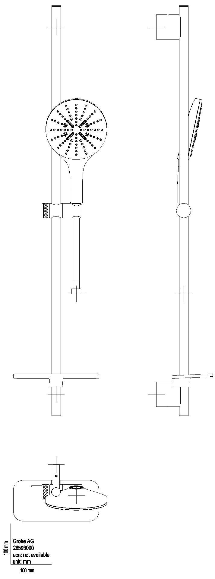 GROHE Brausestangenset Rainshower RSH 150 SmartActive 26594 900mm 8,5l/min moon white/chrom