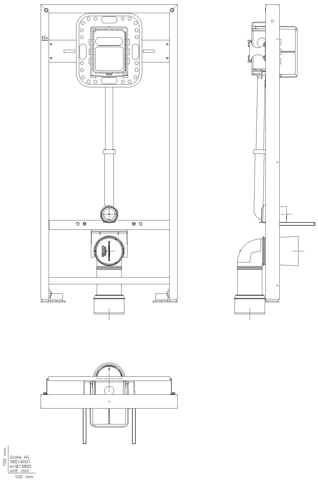 GROHE WC-Element Rapid SL 38519_1 Druckspüler Hand-/elektr. Bet. BH 1,13m