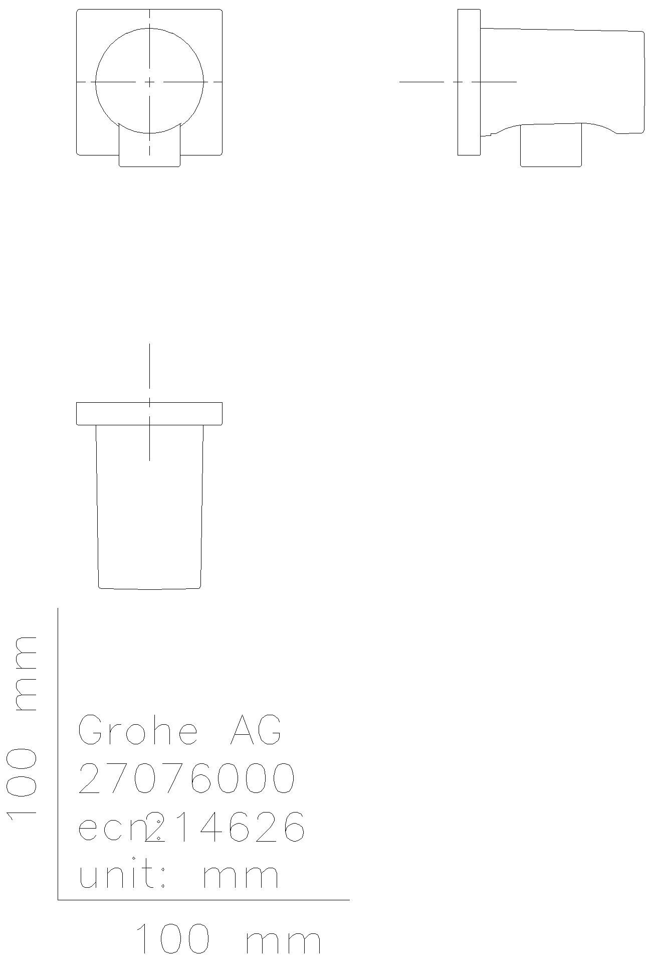 GROHE Wandanschlussbogen Rainshower 27076 mit Außengewinde chrom