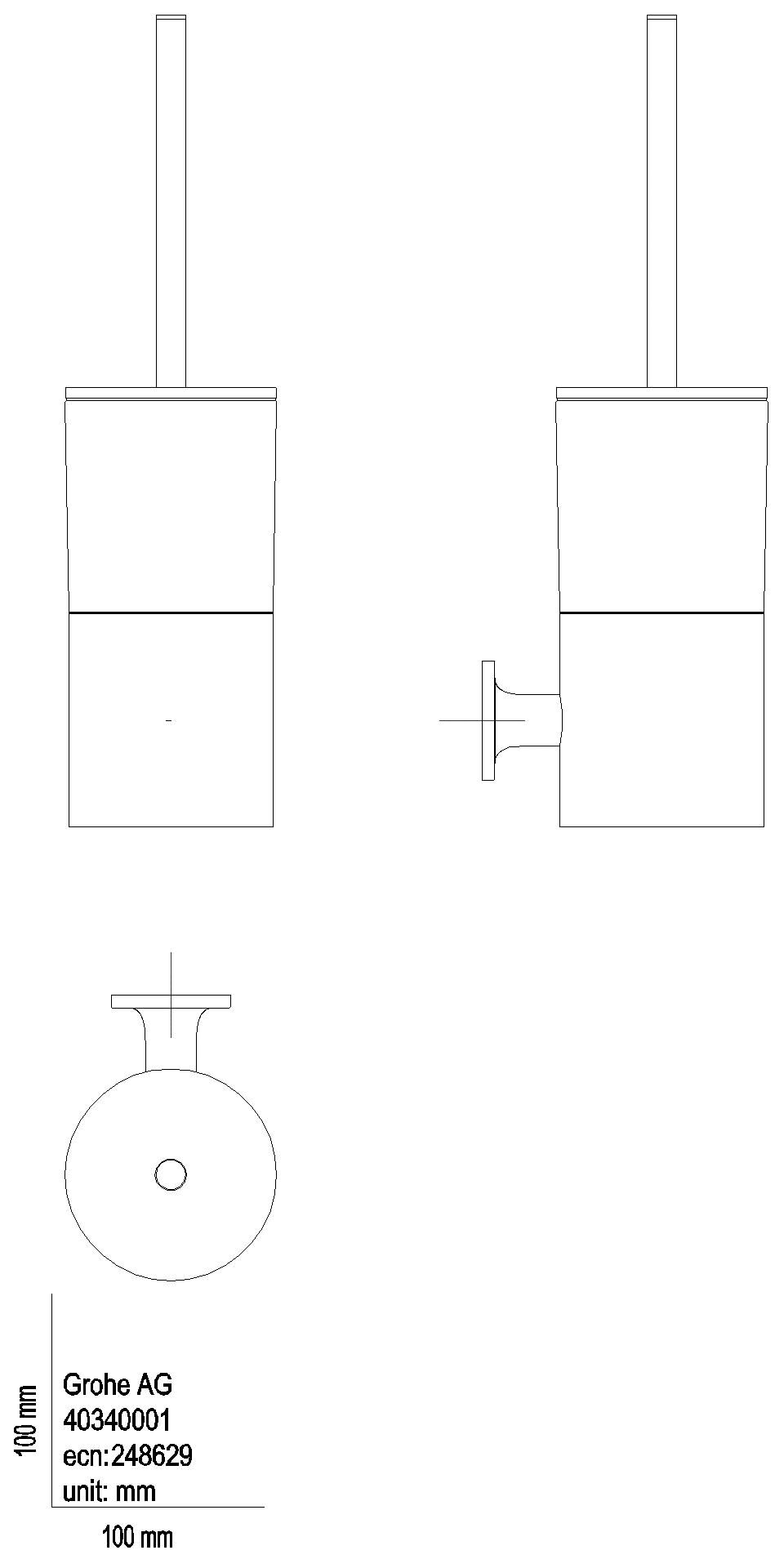 GROHE - GROHE WC-Bürstengarnitur Allure 40340_1 Wandmontage satin graphite