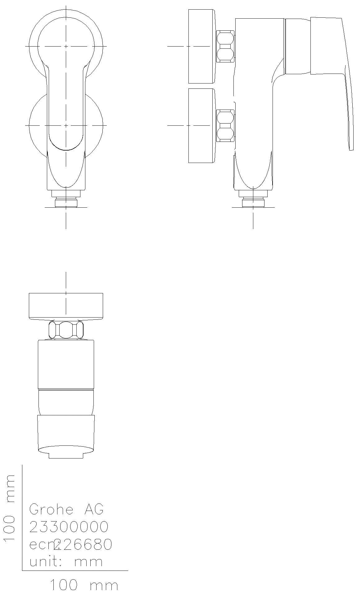 GROHE EH-Brausebatt. Eurostyle C Vertica 23300 Wandmontage chrom