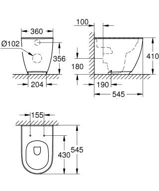 GROHE Essence Keramik Stand-WC-Kombination GROHE - GROHE Essence Keramik Stand-WC-Kombination (HAN: 3957300H)