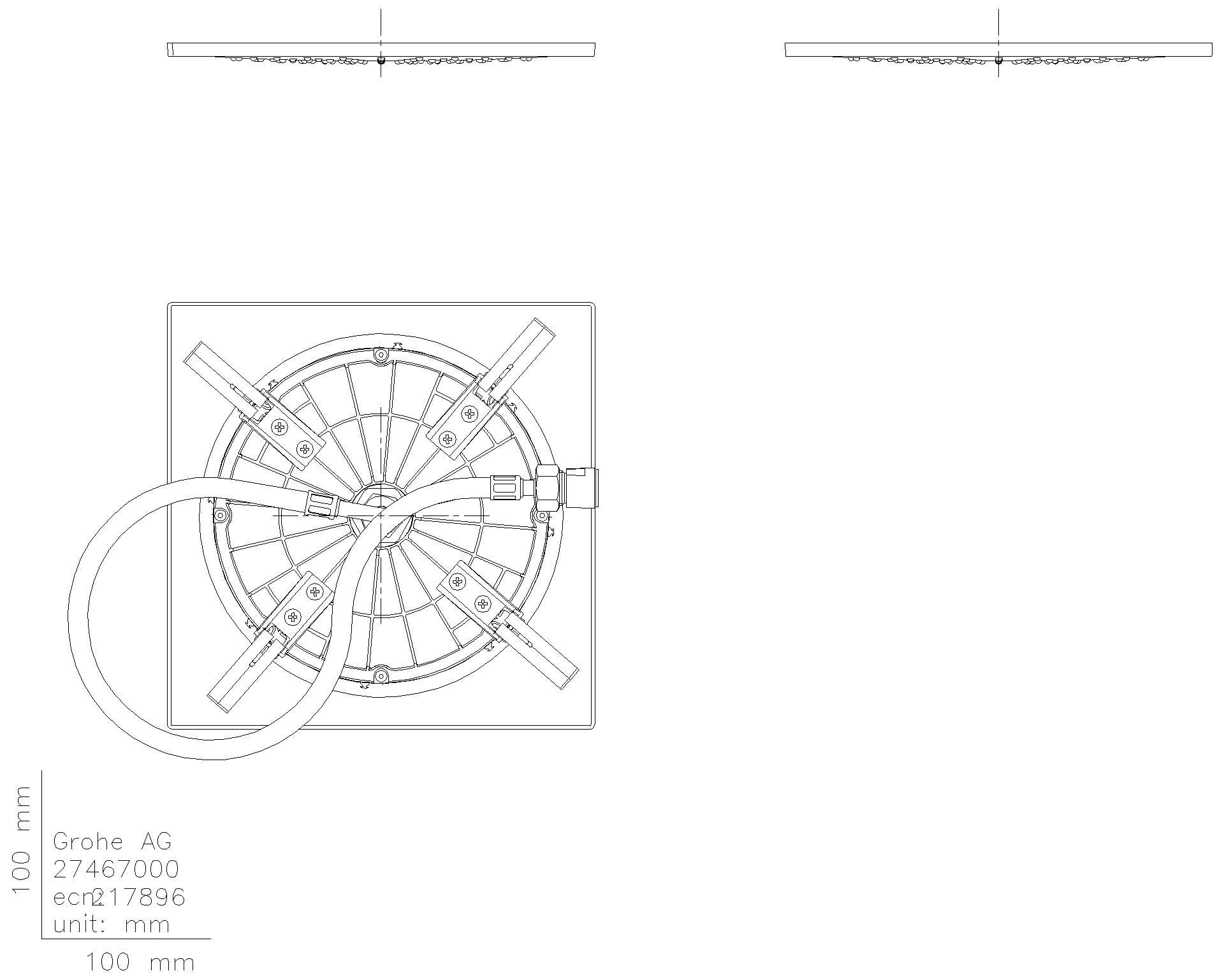 GROHE Deckenbrause Rainshower Aqua 10" 26874 254 x 254mm 8 l/min satin steel