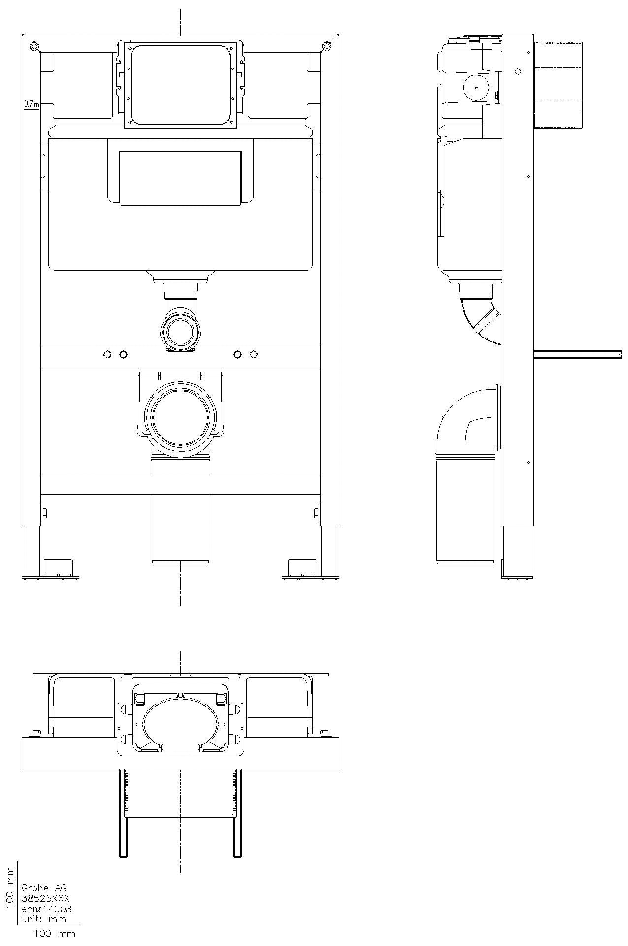 GROHE WC-Element Rapid SL 38526 BH 0,82m mit WC-Spülkasten 6-9l