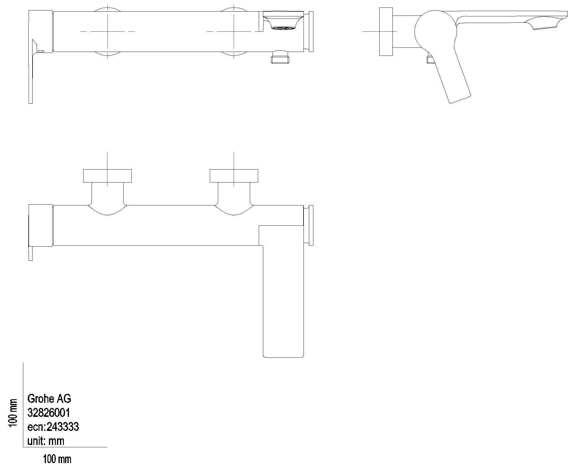GROHE EH-Wannenbatterie Allure 32826_1 Wandmontage supersteel