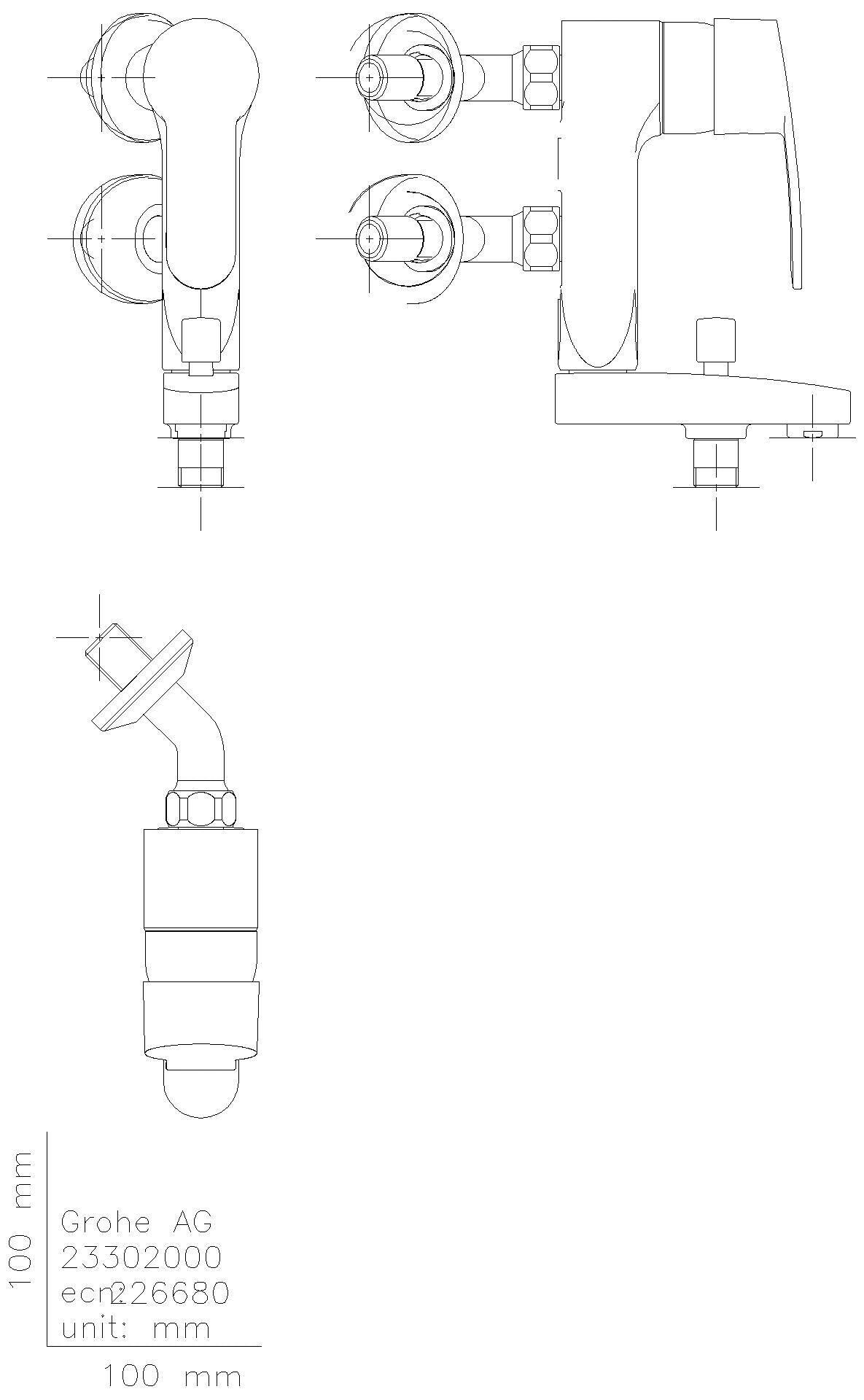 GROHE EH-Wannenbatt. Eurostyle C Vertica 23302 Anschlusswinkel 45 Grad chrom