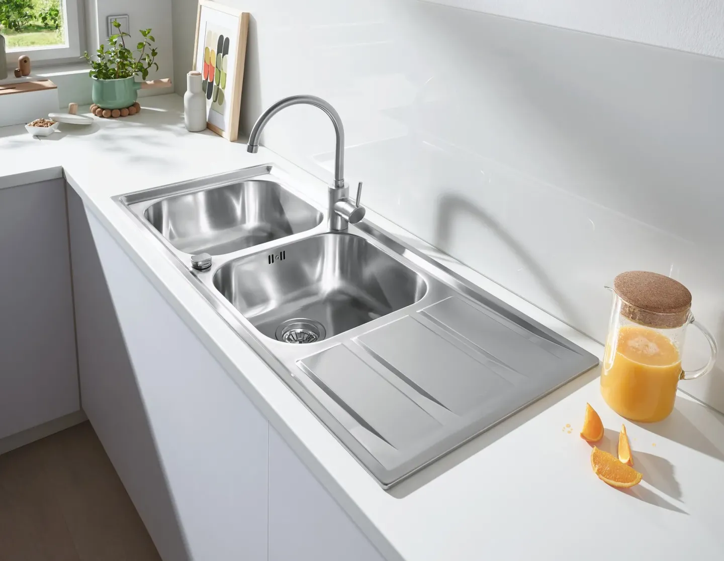 GROHE Spülbecken aus Edelstahl und Mineralwerkstoff GROHE Spülbecken aus Edelstahl und Mineralwerkstoff