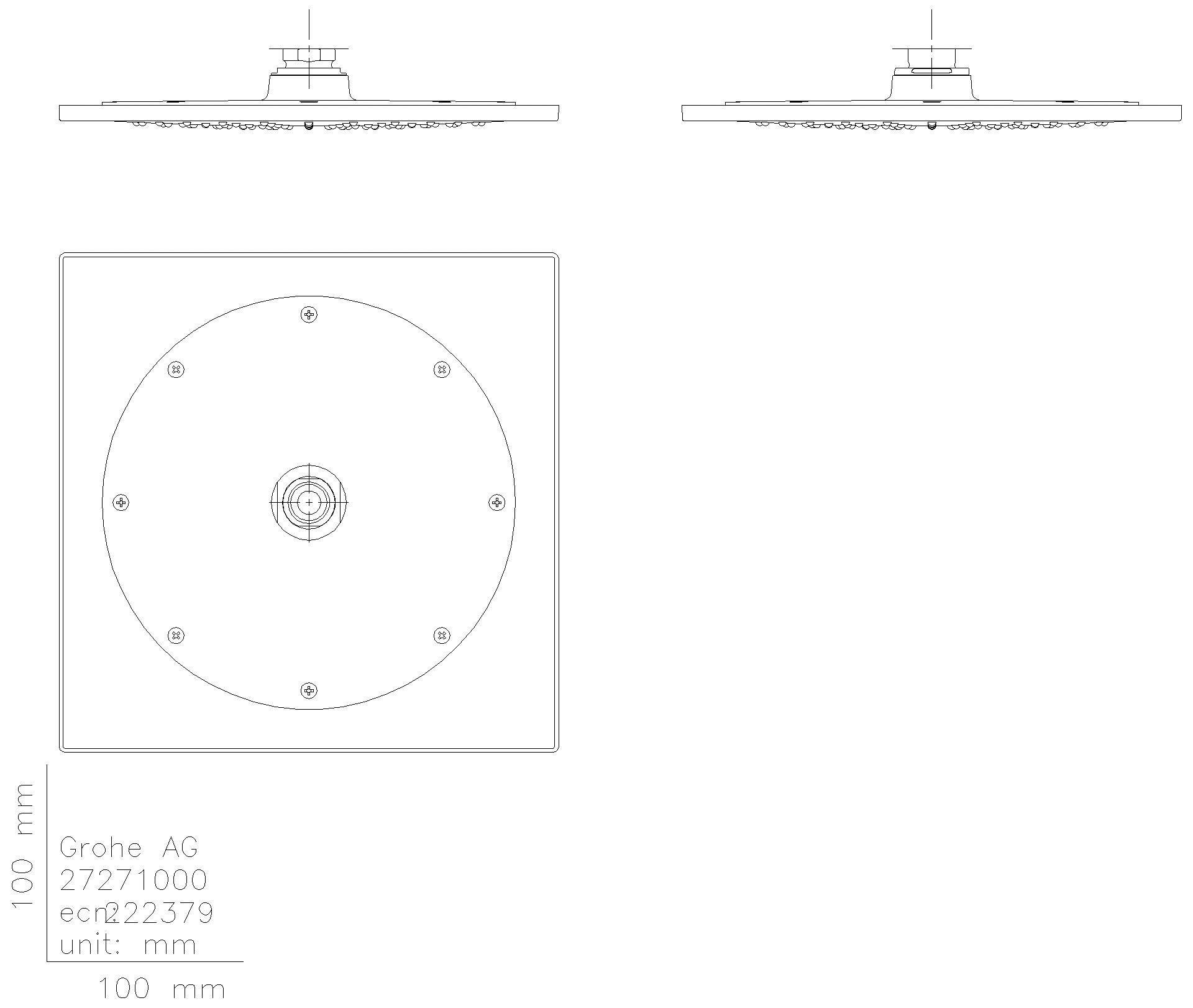 GROHE Kopfbrause Rainshower Aqua 10" 26871 254 x 254mm chrom