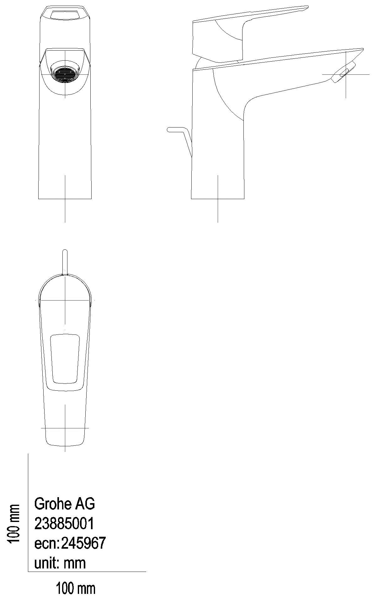 GROHE EH-WT-Batterie BauLoop 23885_1 M-Size Durchfluss 3,5l/min chrom